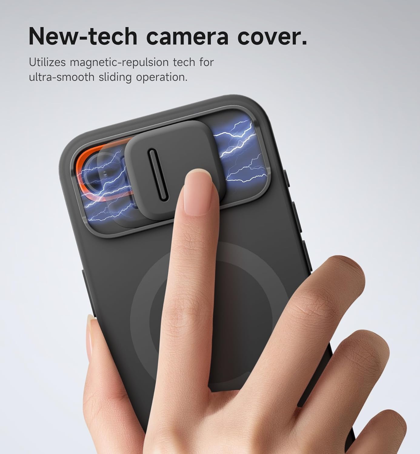 SURITCH for iPhone 16e Case with Magnetic Camera Slide Cover and Adjustable Kickstand, Compatible with MagSafe, Shockproof Bumper Case Slim Protective Cover 6.1 Inch,Black