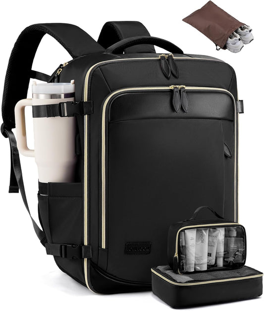 LOVEVOOK 50L Travel Backpack Carry On Airline Approved, Large Backpack with 3 Packing Cubes, TSA Travel Essentials Carry On Bag, Waterproof Weekender Overnight Luggage Daypack, Fits 18 Inch Laptop