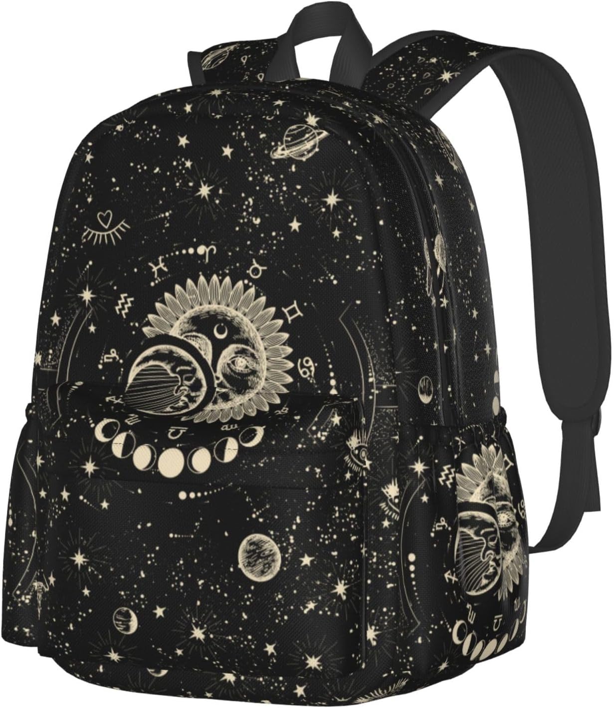 Moon And Sun Backpack School Bag Lightweight Bookbag Laptop Travel Daypack For Kids Girls Boys Teens