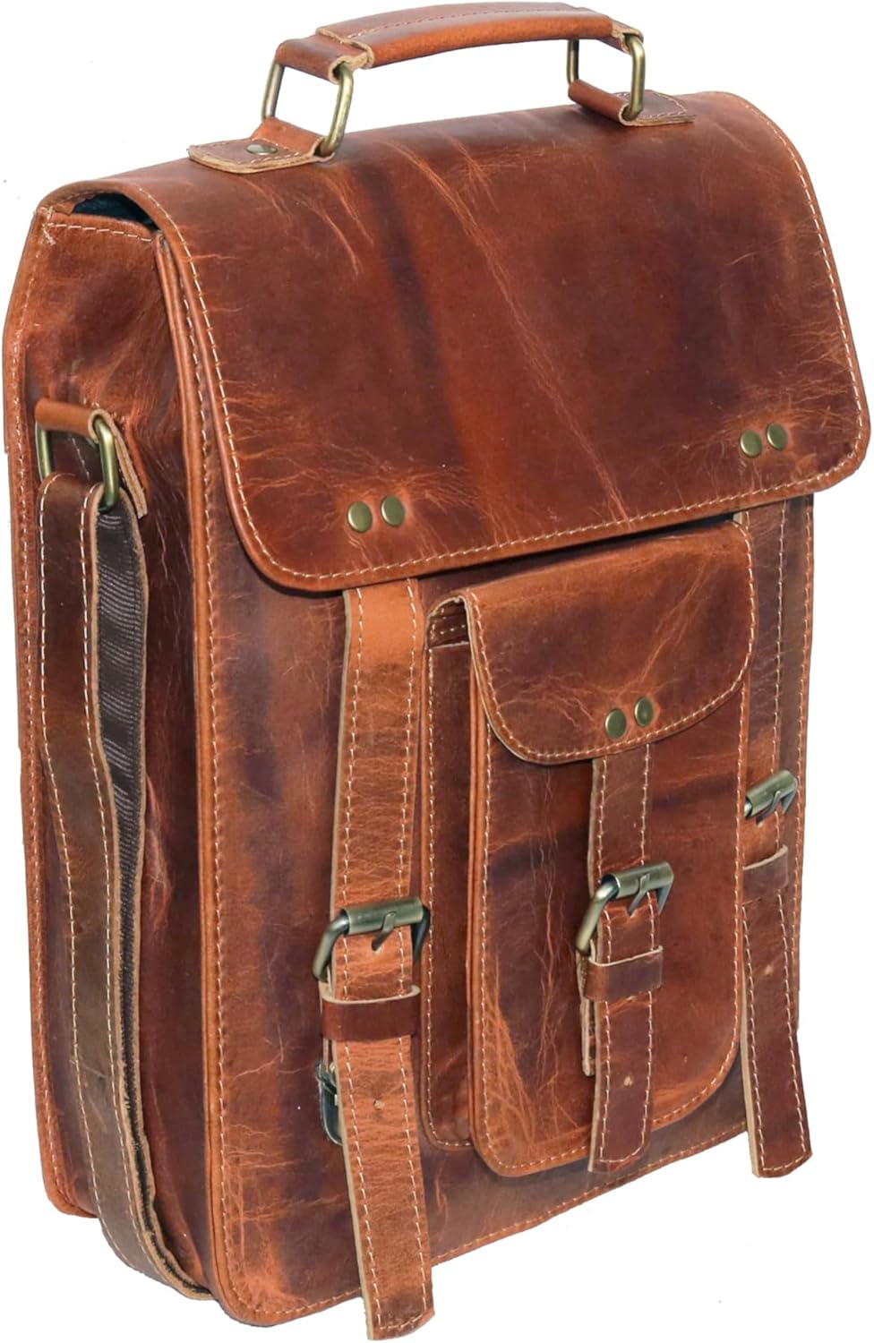 jaald Genuine Leather Messenger Bag Vintage Laptop Crossbody Bag Satchel Man Purse Shoulder Bag for