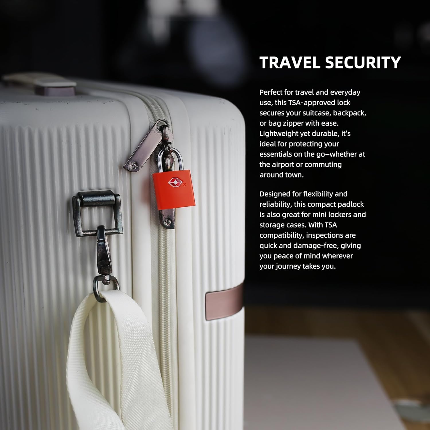 Luggage Locks TSA Approved Travel Essentials, Small Padlock with Key, TSA Locks for Luggage