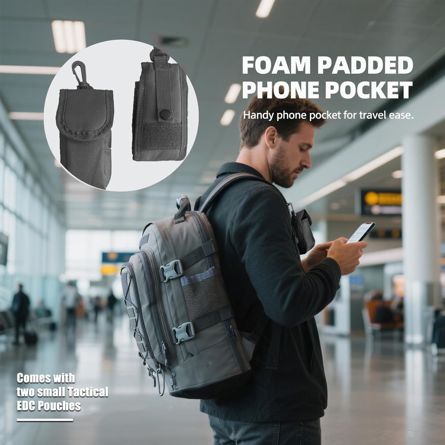 Tactical Backpack Military Army Daypack - Assault Pack for Men Molle Backpacks Bug Out Bag 3 Day Pack for Hiking Camping Travel Hunting Rucksack Trekking Grey