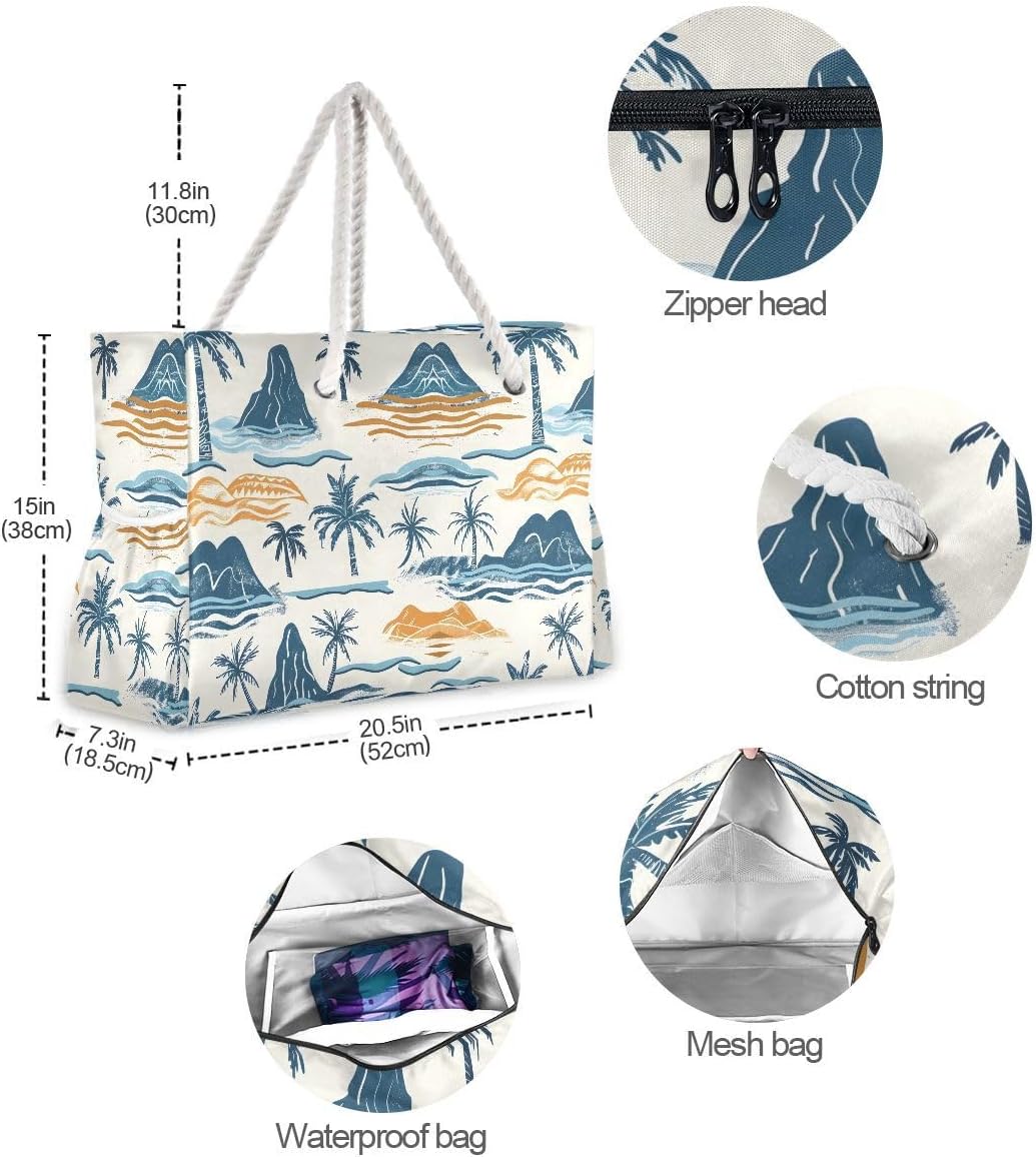senya Large Beach Shoulder Bags Canvas Tote Water Resistant for Gym Travel Daily