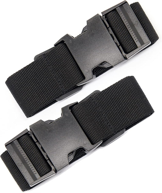 2Pieces Luggage Straps for Suitcase Travel Accessories TSA Approved, 80In Long Belts to Keep Your Suitcase Secure, Black Adjustable Bag Straps with Quick-Release Buckle for Travel Bag Closure