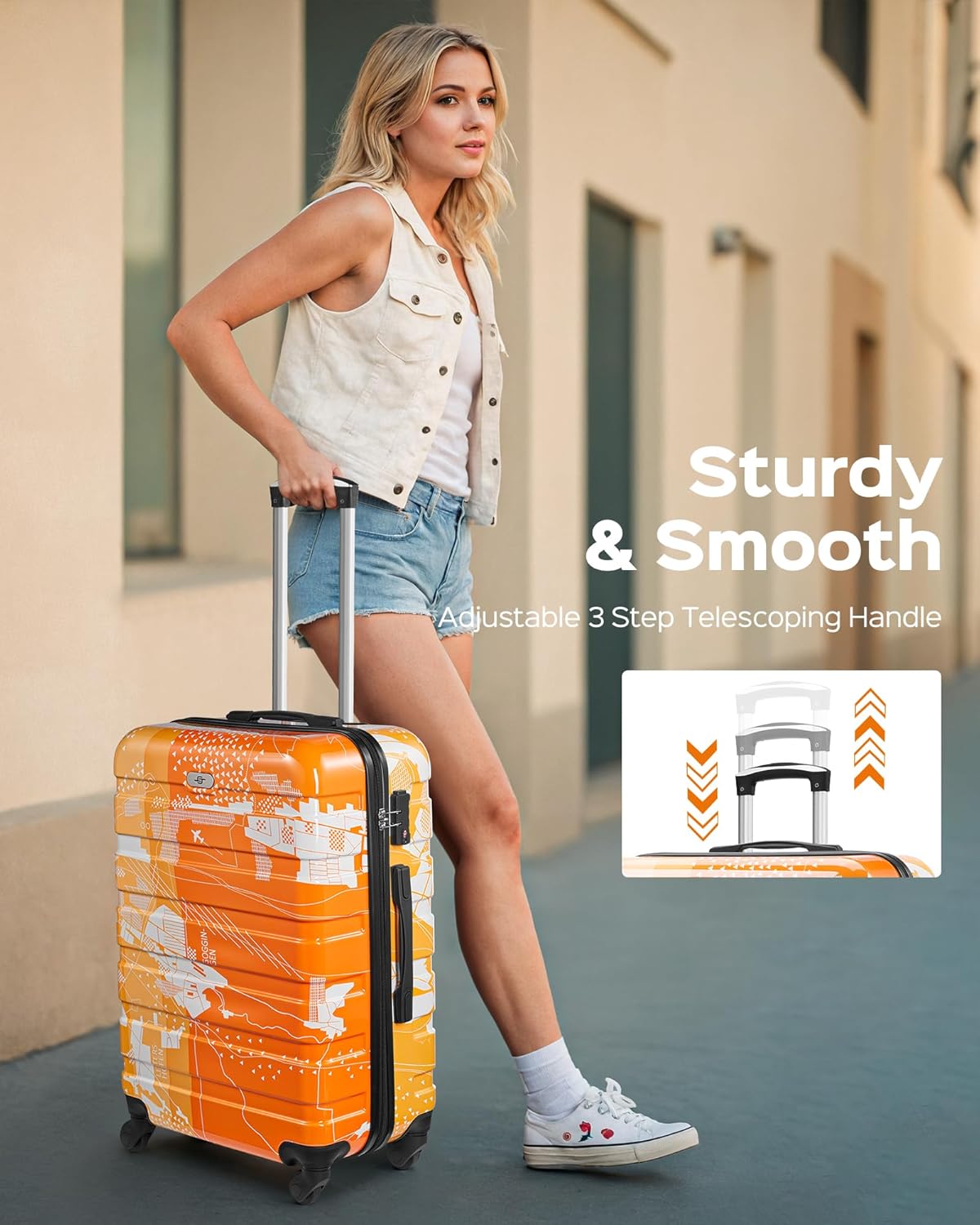 Suitour Luggage sets 2 piece,Hardside Lightweight 20 inch Carry on Suitcase and 28 inch Luggage with Spinner Wheels(20in/28in)
