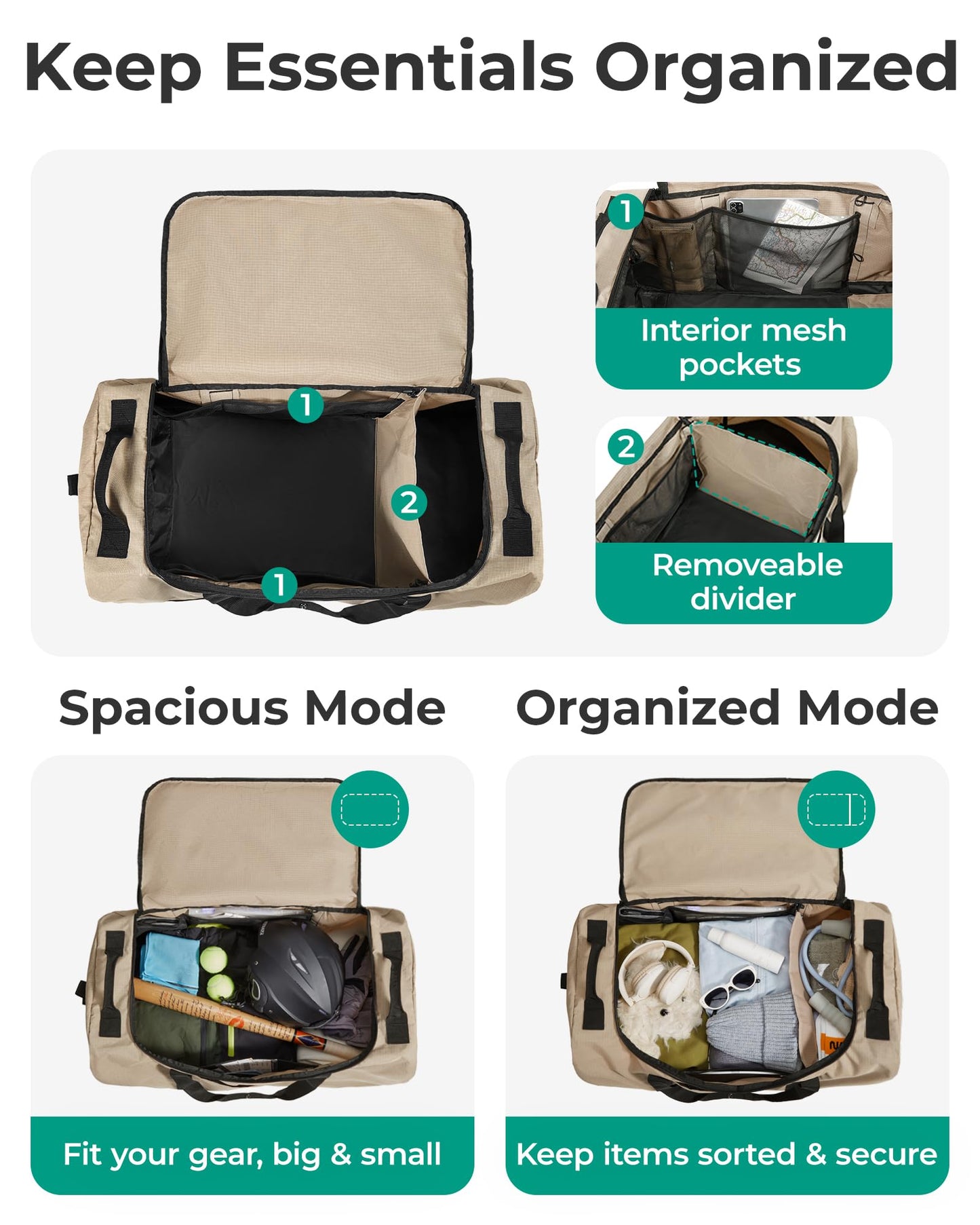 BAGSMART 83L Foldable Travel Bag, Large Duffle Bag Luggage for Travel