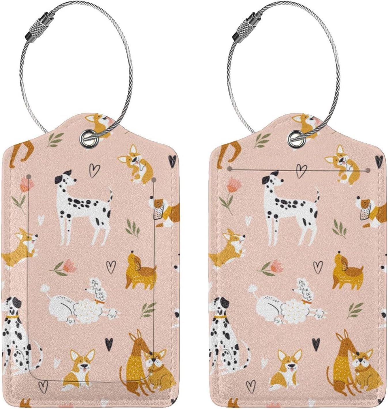 2 Pcs Dog Luggage Tag for Suitcases, Cute Corgi Tag, Cruise Ship Essential Travel Gift for Men Women Kids Boy Girl Couples, Dog Birthday Decorations, Funny Puppy Party Supplies Themed Christmas Decor