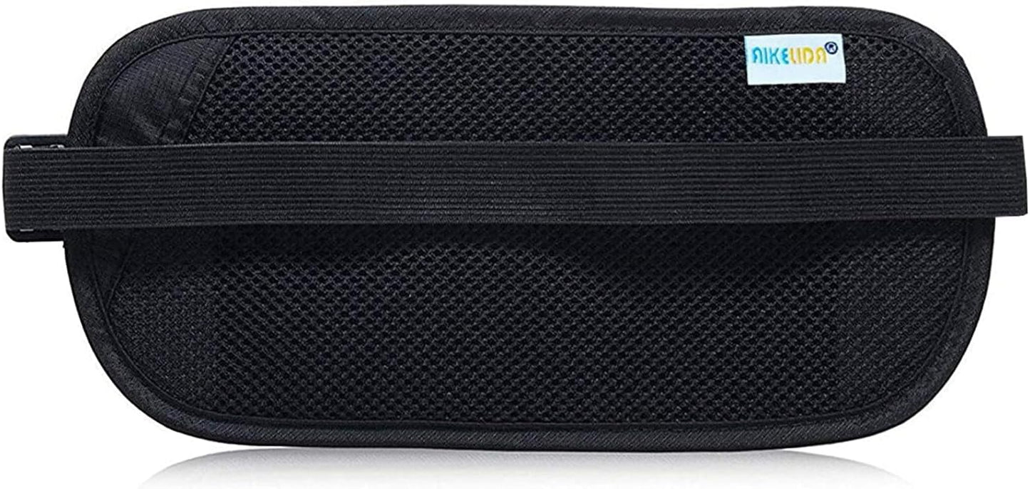 RFID Blocking Travel Wallet - Money Belt & Passport Holder, Slim Hidden Fanny Packs for Women Men - Black
