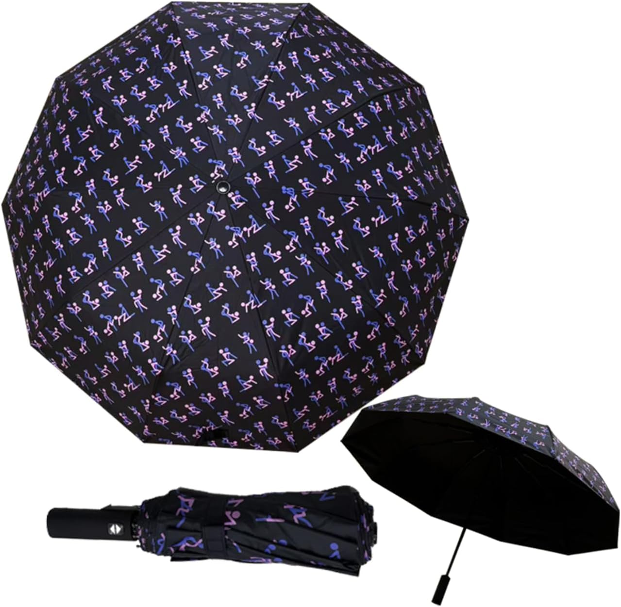 Windproof Travel Automatic Umbrella, 10 Ribs, Rainproof Foldable, Uv-Resistant, Portable