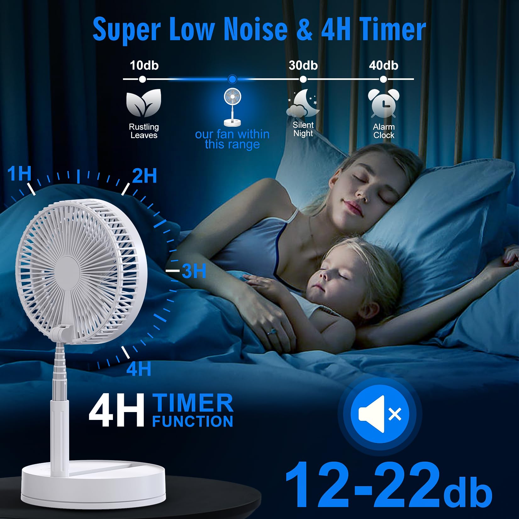 Portable Foldable Rechargeable Oscillating Fan - 8.6" 8000mah Remote Fan
