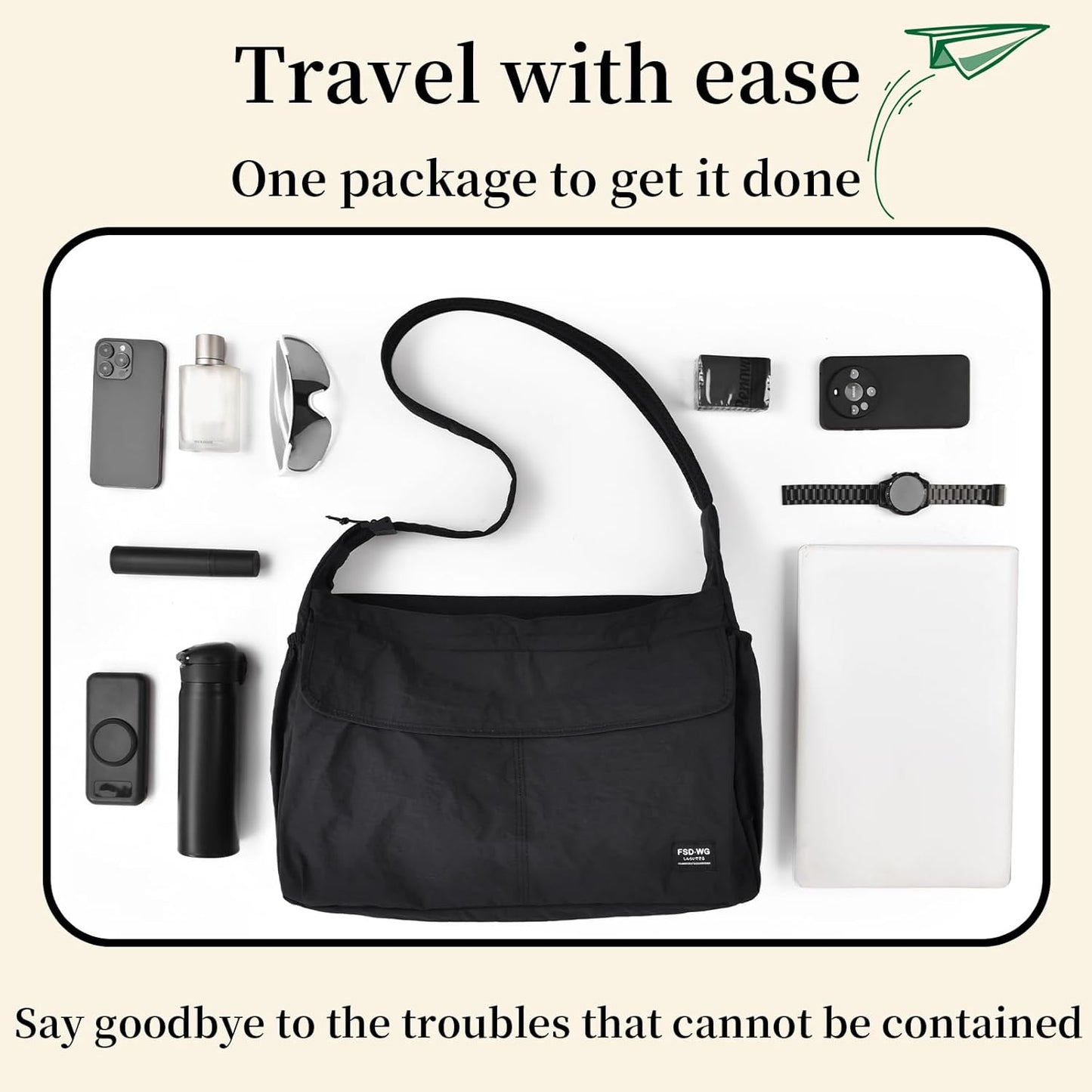 FSD.WG Men Messenger Bag Laptop Bag Shoulder Bag Large Capacity Computer Casual Bag for Work