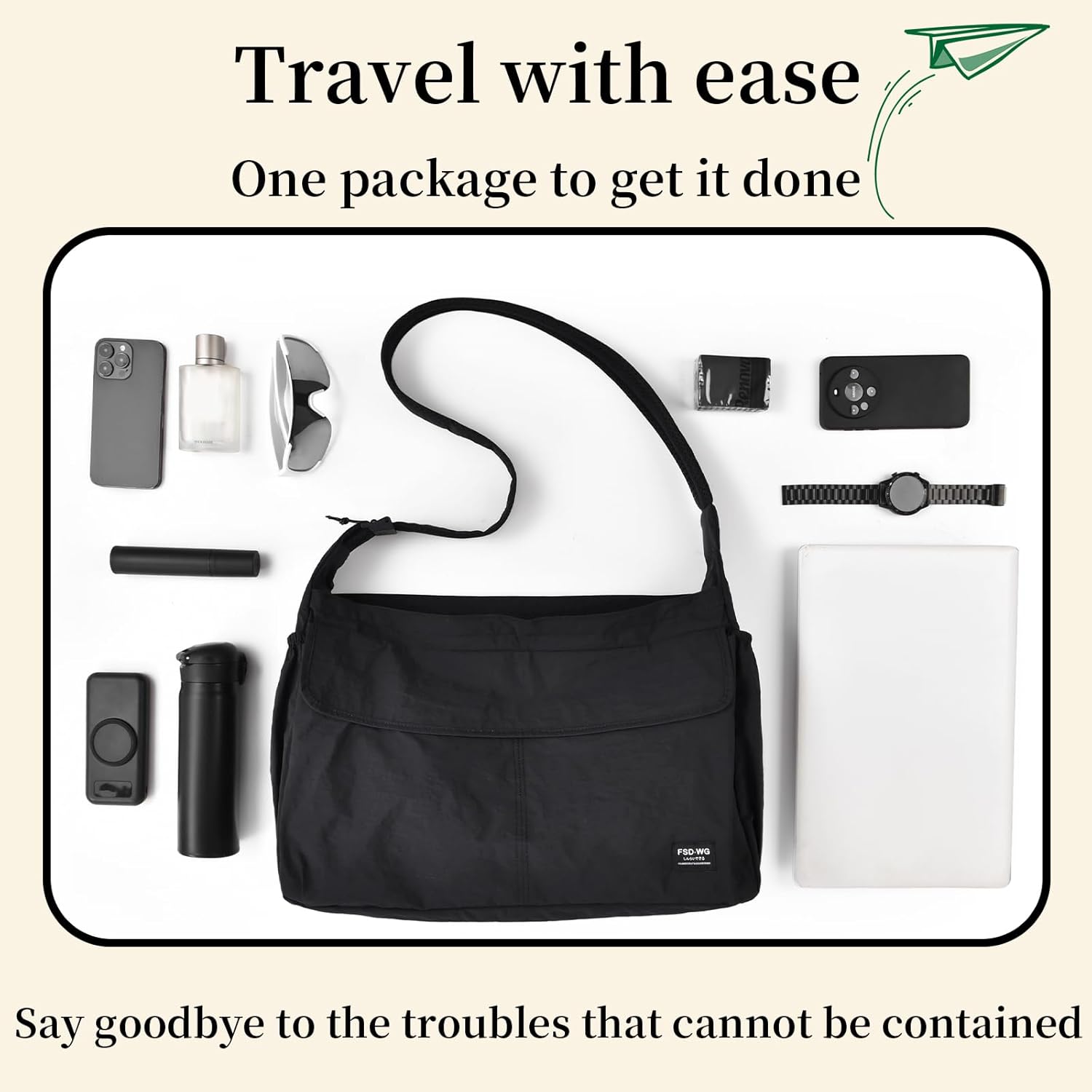 FSD.WG Men Messenger Bag Laptop Bag Shoulder Bag Large Capacity Computer Casual Bag for Work
