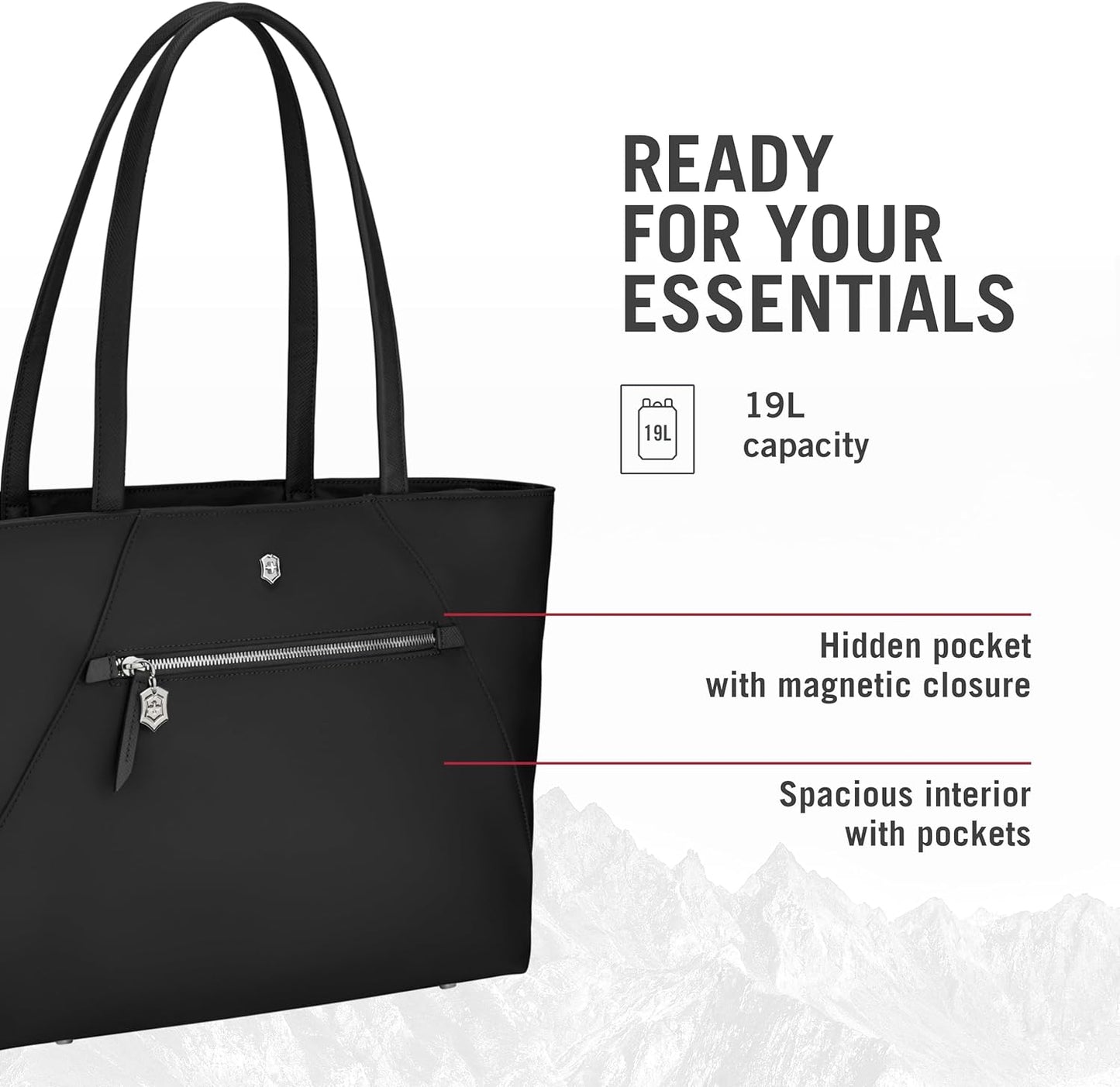 Victorinox Victoria Signature Tote - Professional Travel Laptop Bag for Women - Holds Computer & Tablet - Includes Clutch - 19 Liters, Black
