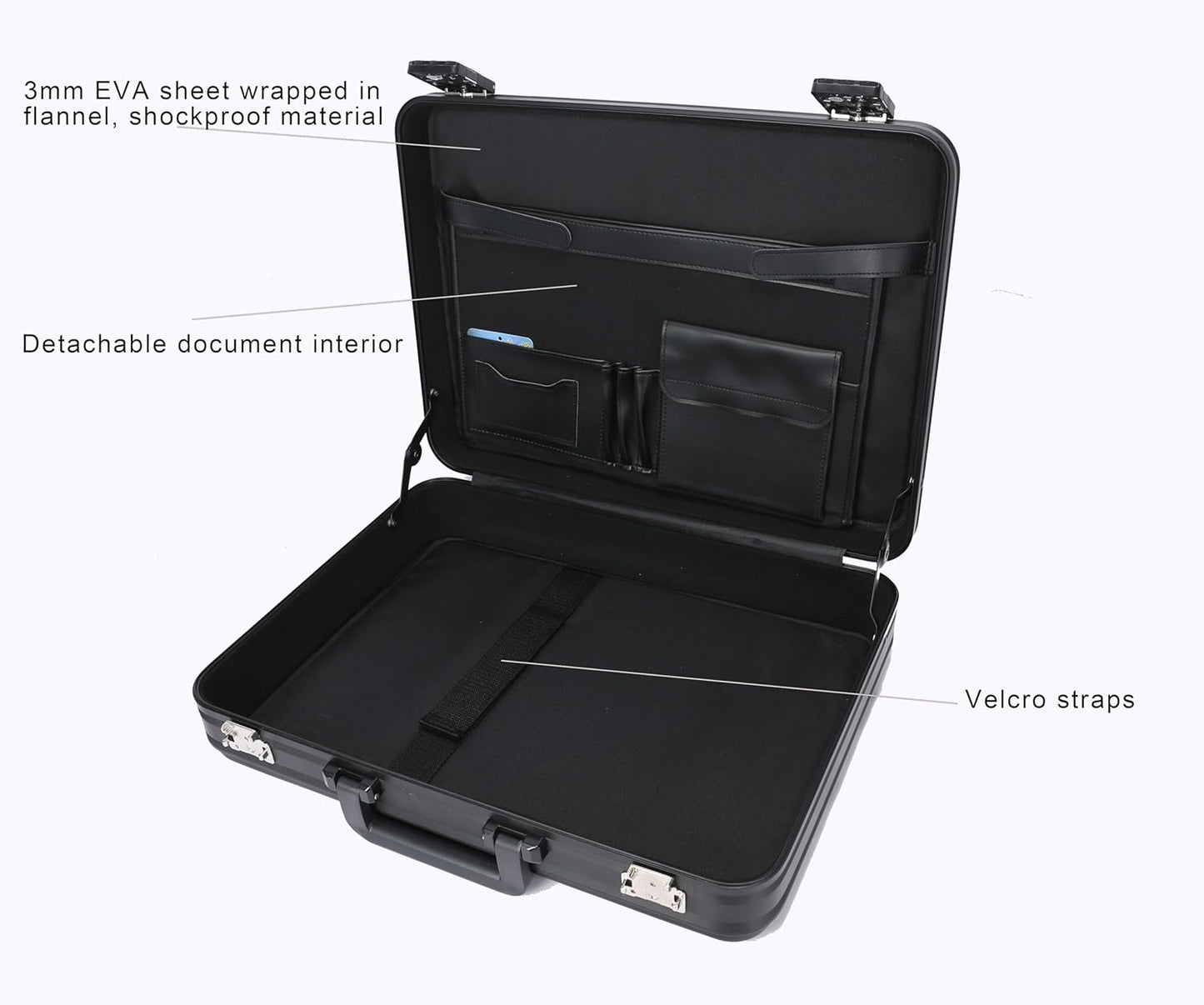Aluminum Briefcase Metal Toolkit Box TSA Combination Lock Luxury Case with Foam for Wine/Jewellery/Watch/Equipment/Camera