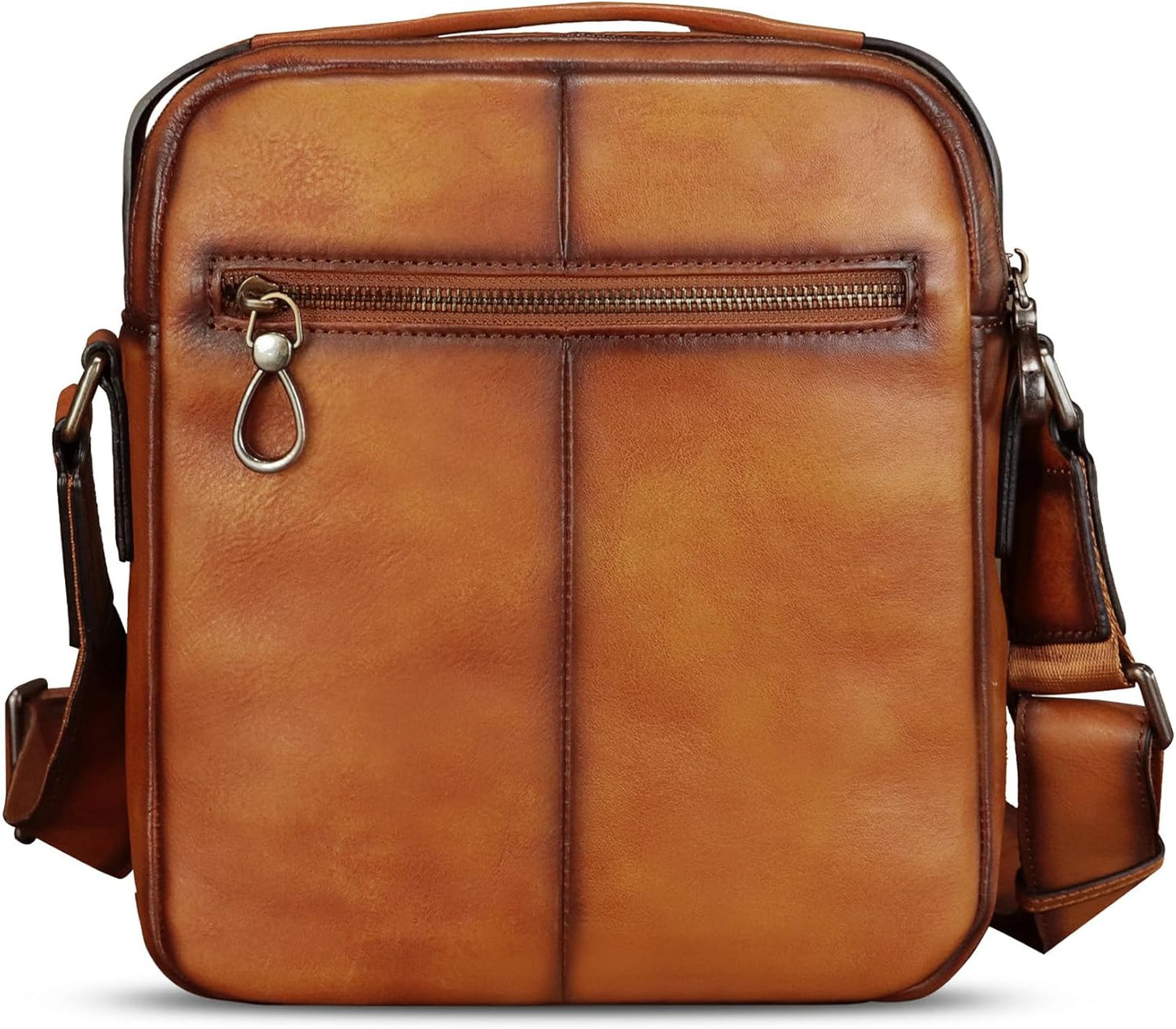 Genuine Leather Messenger Bag for Men Shoulder Crossbody Bag Vintage Man Purse Satchel Handbag