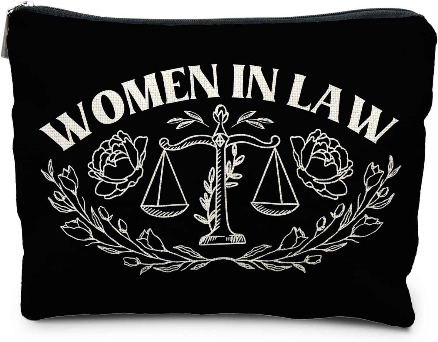 Lawyer Gifts for Women - Law Graduation & Future Lawyer Gift, Women in Law Cosmetic Bag - Black Makeup Pouch