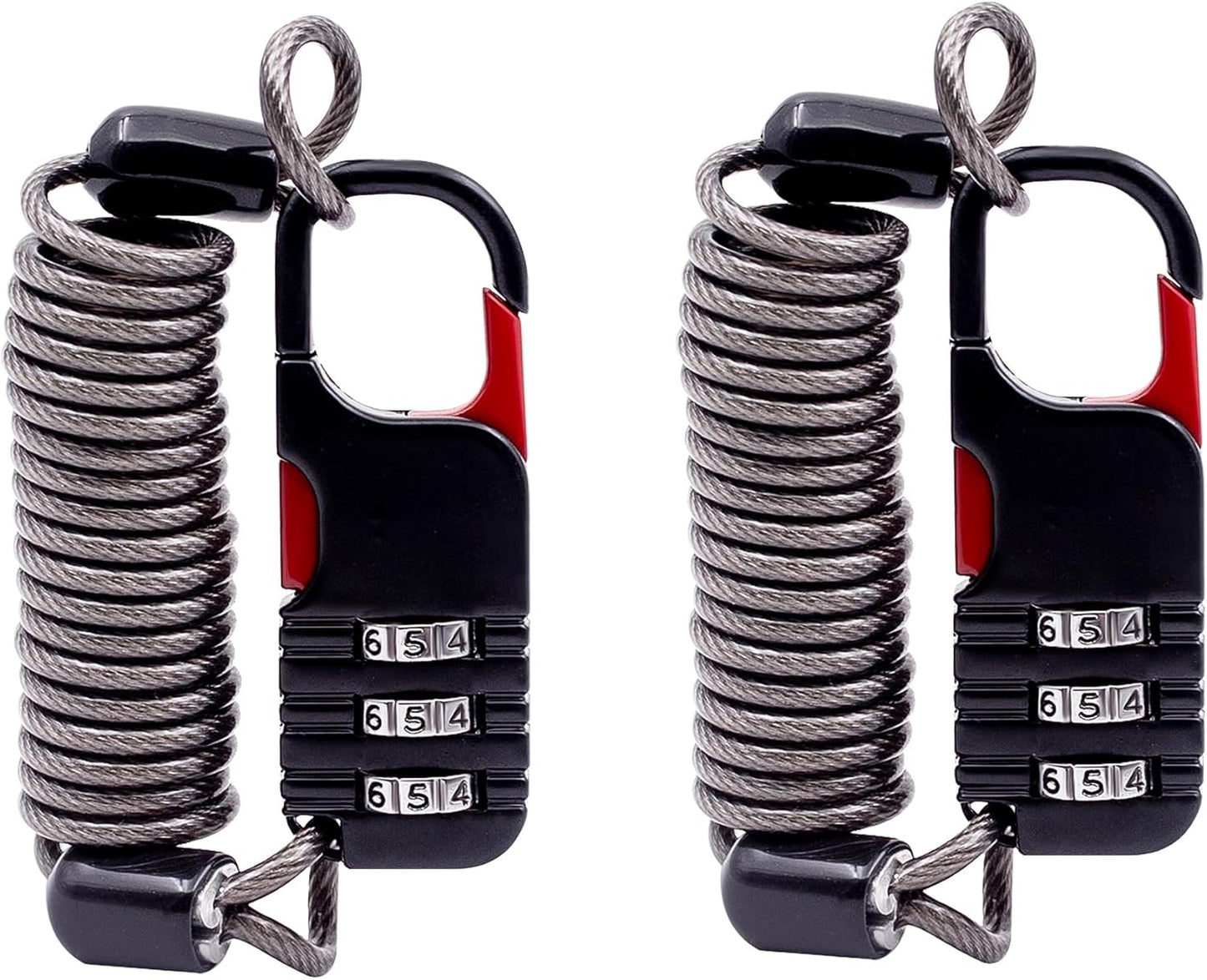 Small Combination Lock with Retractable Cable (36in/91cm), Thin Cable Locks with Combination Code