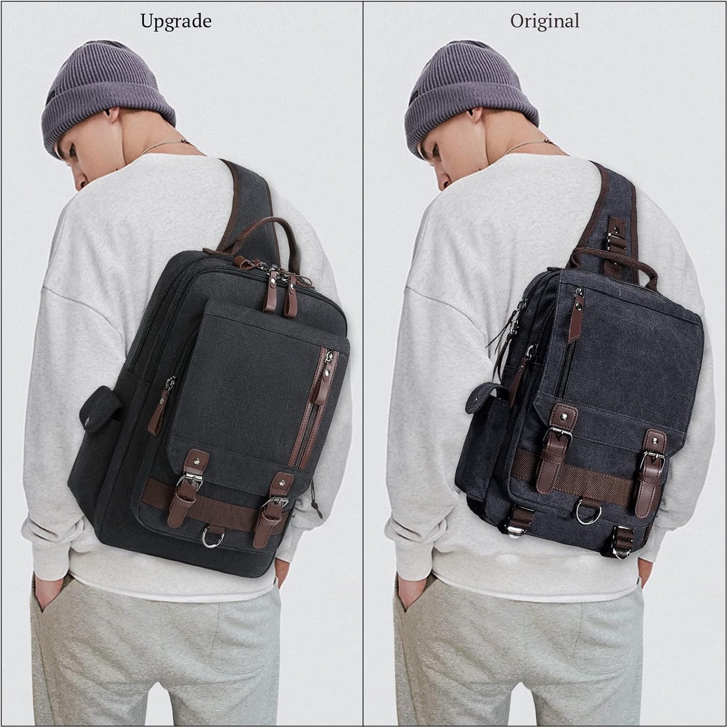 mygreen Canvas Cross Body Messenger Bag Shoulder Sling Backpack Travel Rucksack