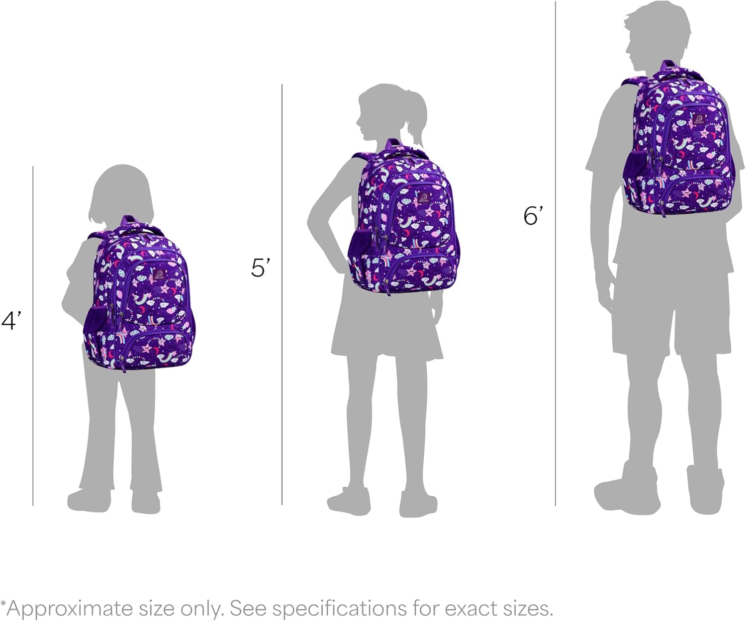 Girls Backpack - 17" Tall Large Elementary School Bag, Doubleday Collection, 24L Capacity, Dream