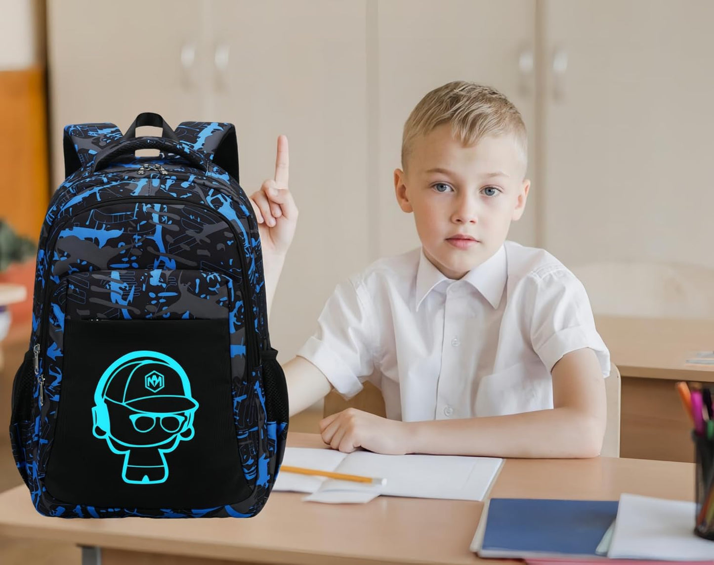 LEDAOU School Backpack for Boys Girls Kids Bookbag Elementary Primary Middle School Bag Travel Back Pack for Ages 6-14
