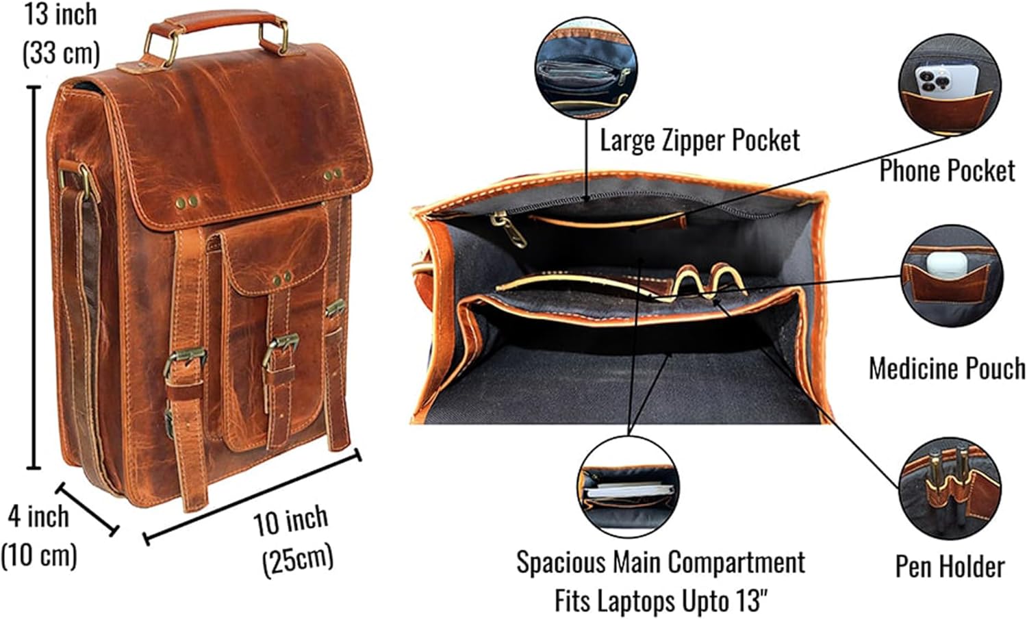 jaald Genuine Leather Messenger Bag Vintage Laptop Crossbody Bag Satchel Man Purse Shoulder Bag for