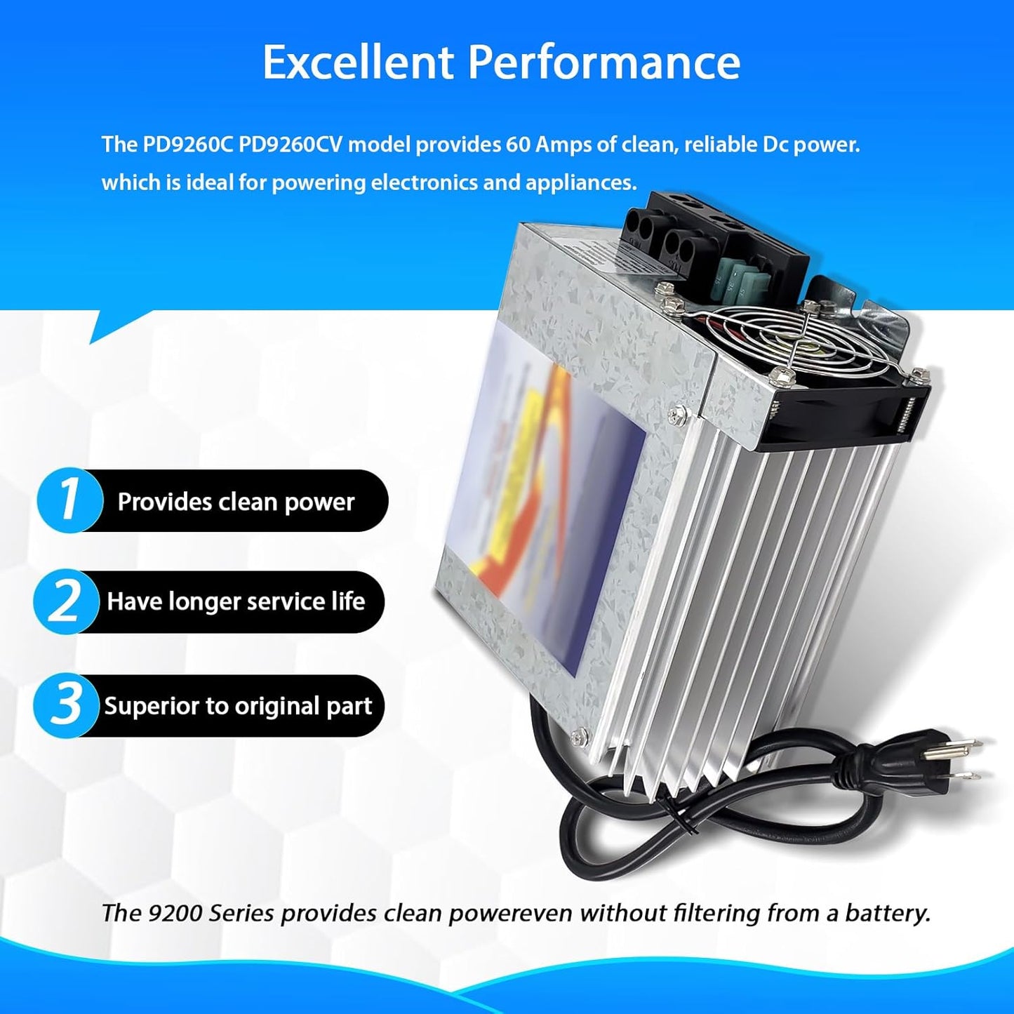 MINJIANG RV Power Converter, PD9260C PD9260CV 60Amp RV Inverter Converter Charger with Charge Wizard Inteli-Power 9200 Series Converter/Charger for RV Camper Caravans
