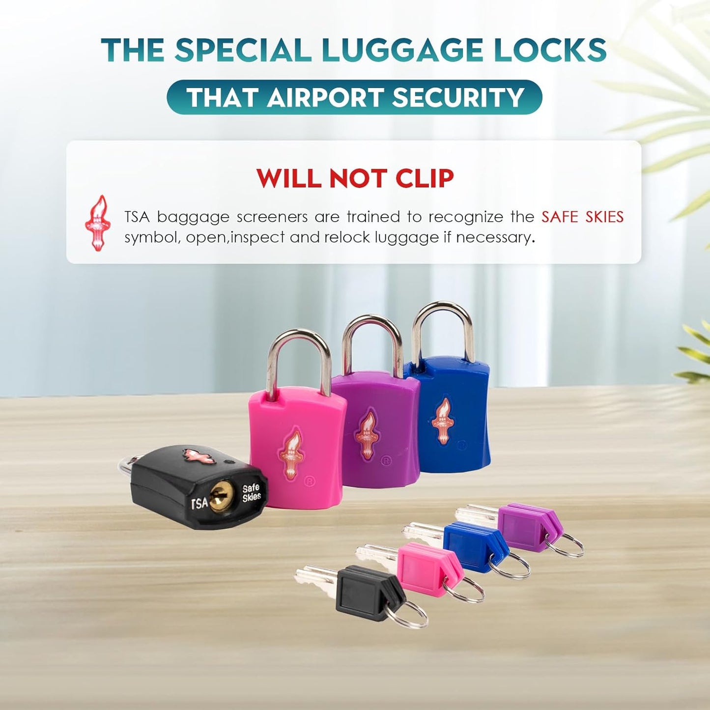 4 Pack TSA Approved Luggage Locks in Family Pack,Suitcase Lock TSA Approved;TSA Approved Travel Lock for Backpacks, Bags and Luggage That Airport Security Will not Clip, 4 Pack Mixed