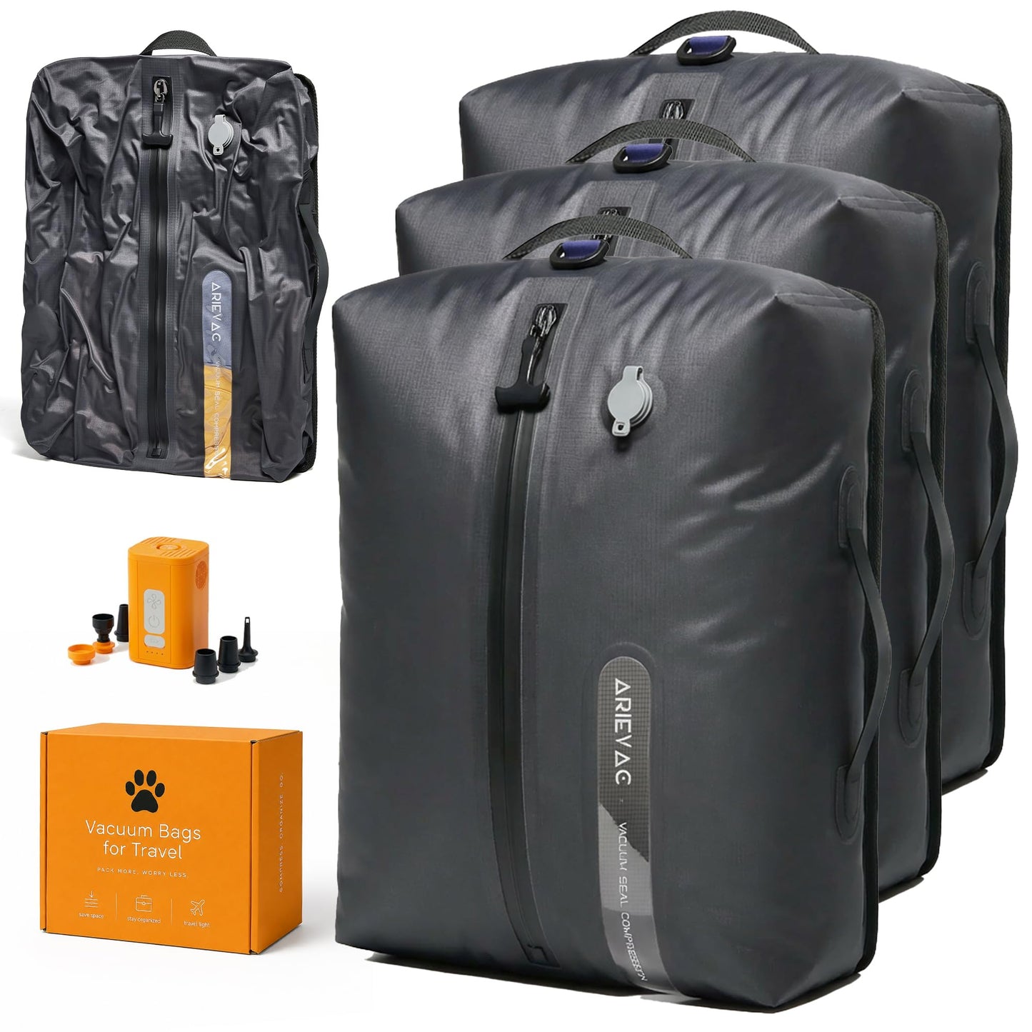 IKYWT Vacuum Seal Bags for Travel w/Pump, 18L Compression Packing Cubes for Carry-On Suitcase &