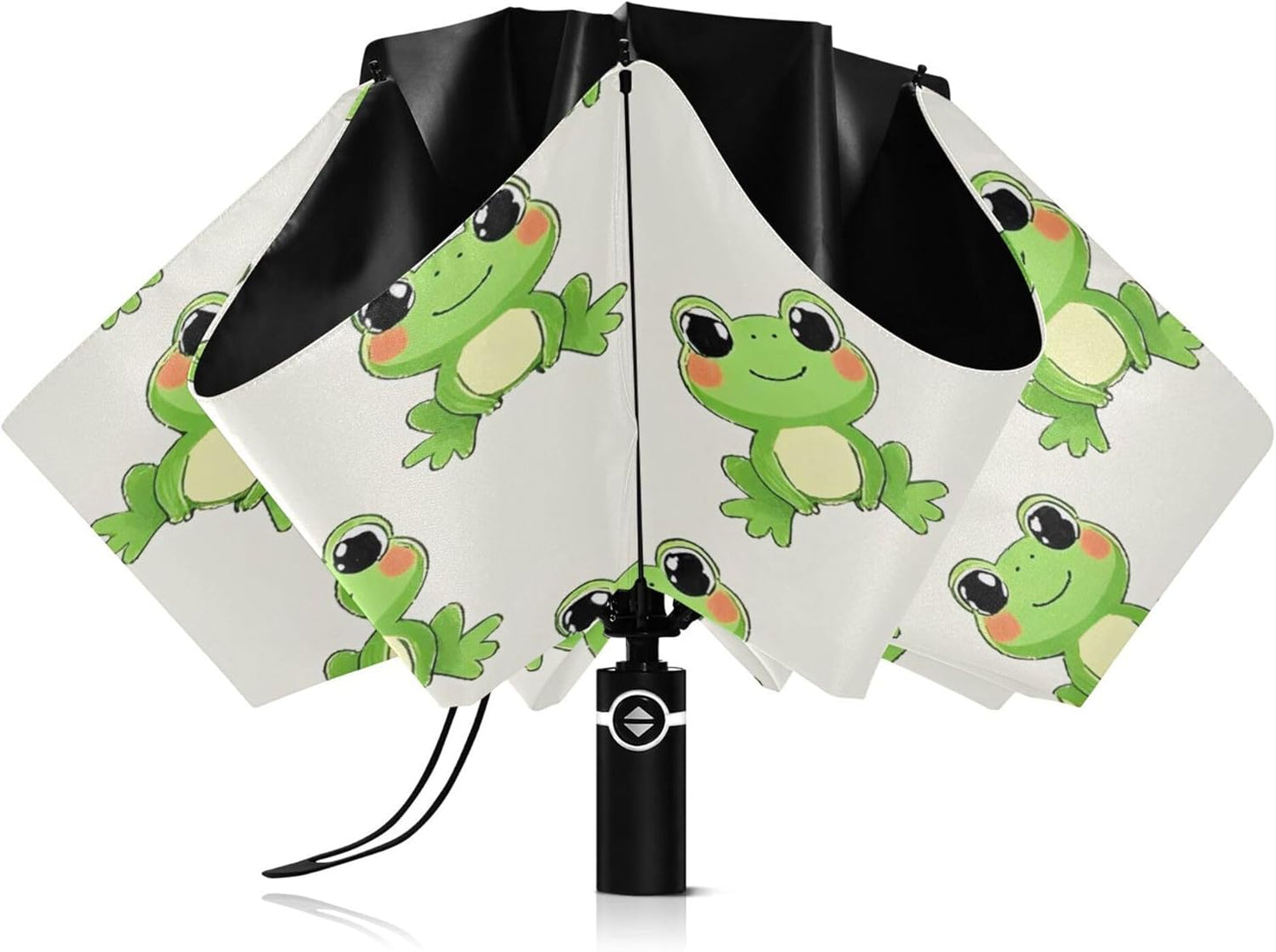 Automatic Folding Umbrella Windproof Strong, UV Protection Compact Black Gothic Moon Spider Webs and Bats Sun Rain Sun Rain Travel Umbrellas for Women Men