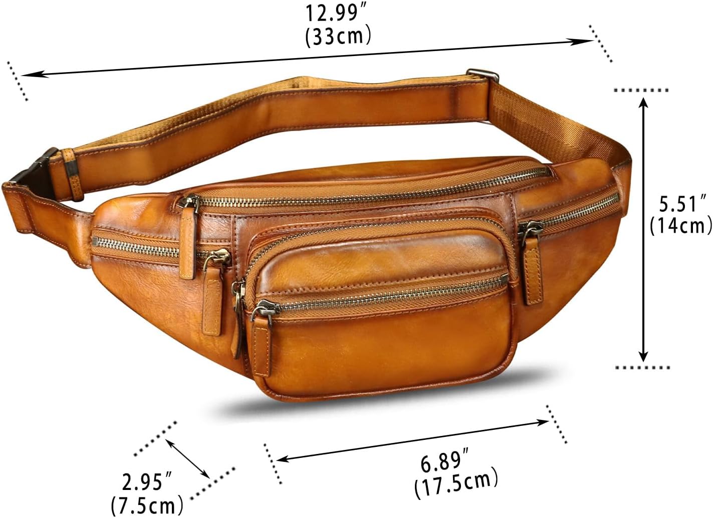 Genuine Leather Fanny Packs for Women and Men Waist Bag Vintage Hip Bum Bag Over Shoulder Crossbody