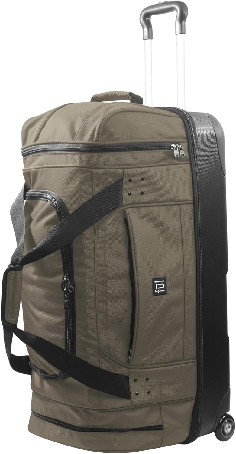 FUL Workhorse 30 Inch Rolling Duffel Bag, Checked Travel Luggage with Hardshell Base and Wheels