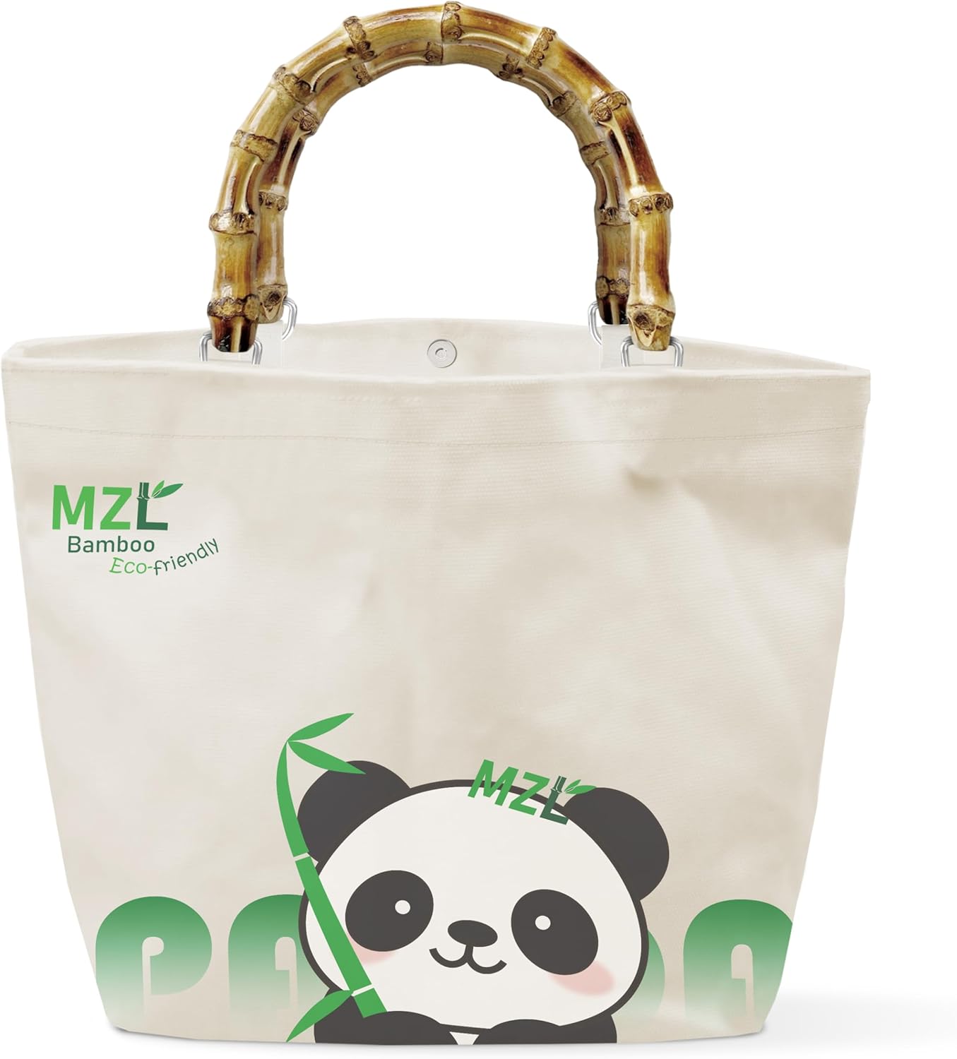MZLBAMBOO-Tote Bag For Women, Tote Purse And Shoulder Bag, Capacity Eco-Friendly Canvas Bags, Bamboo Handle, Panda Print
