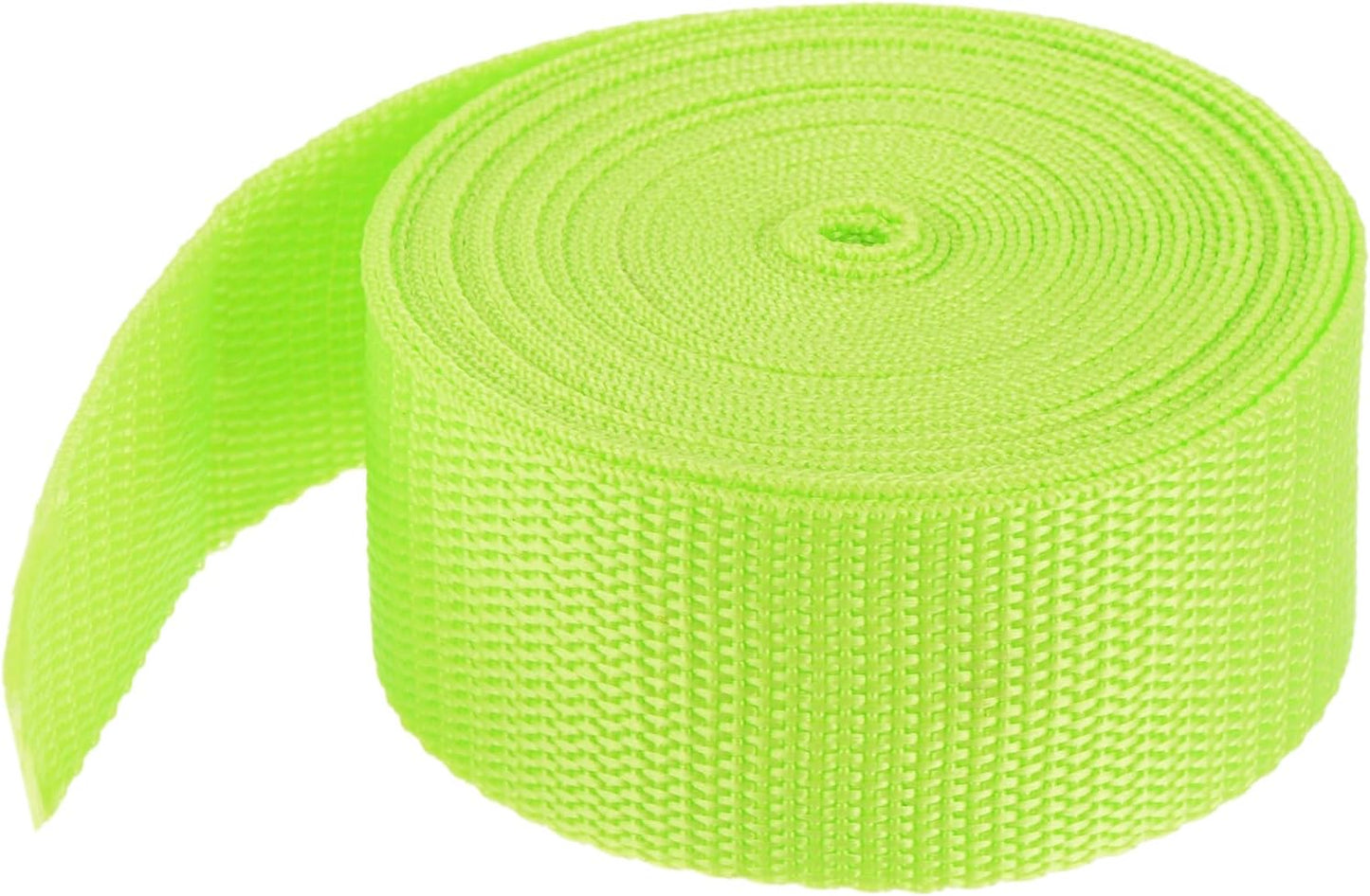 MECCANIXITY Lightweight Polypropylene Webbing Strap 1 1/2" 5 Yard Backpack Strapping Band Lime Green for Outdoor Luggage Cargo Straps
