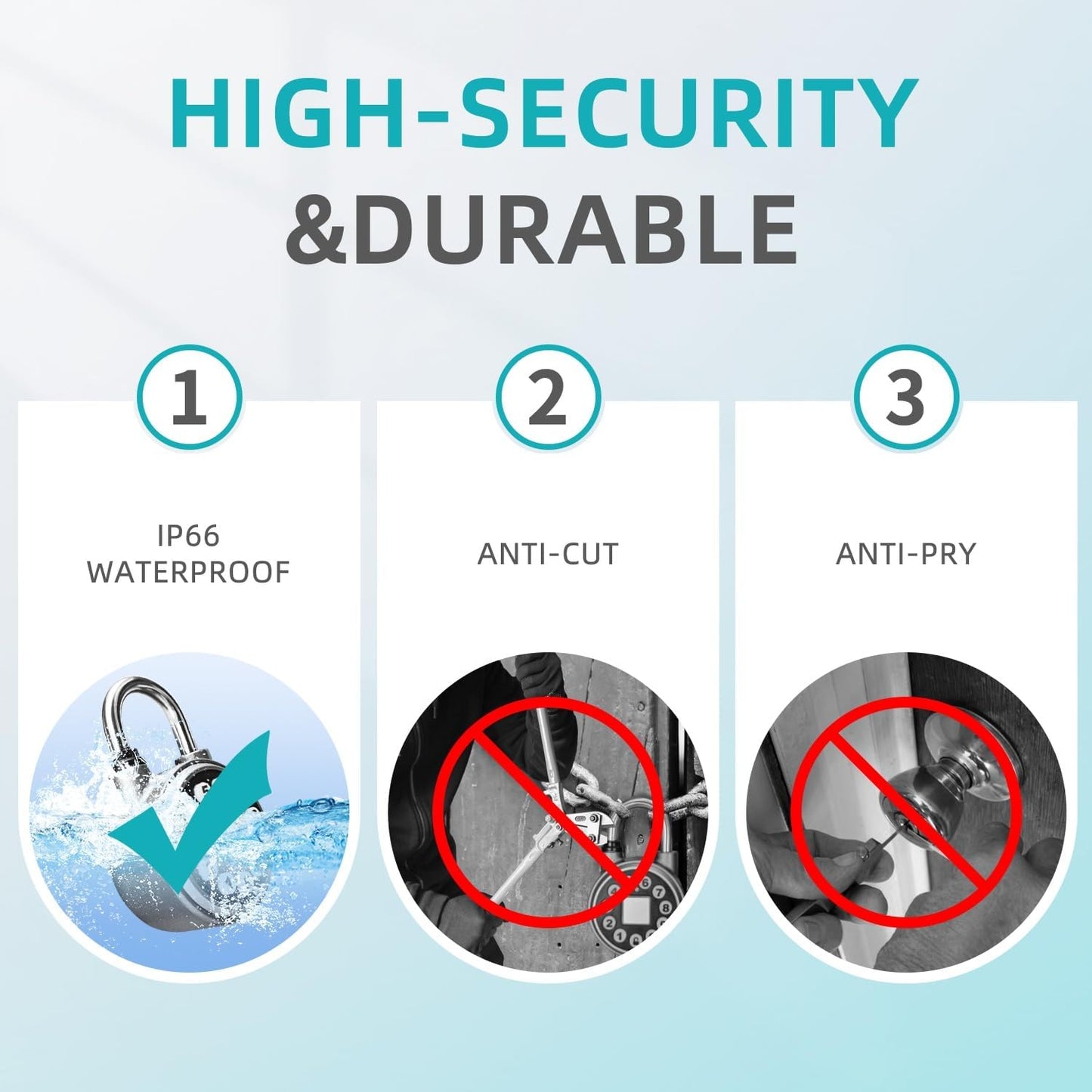 SFW Smart Bluetooth Fingerprint Padlock, Water Resistant, Silver, Suitable for Gyms, Sports Facilities, Bicycles, Schools, Luggage, Lockers
