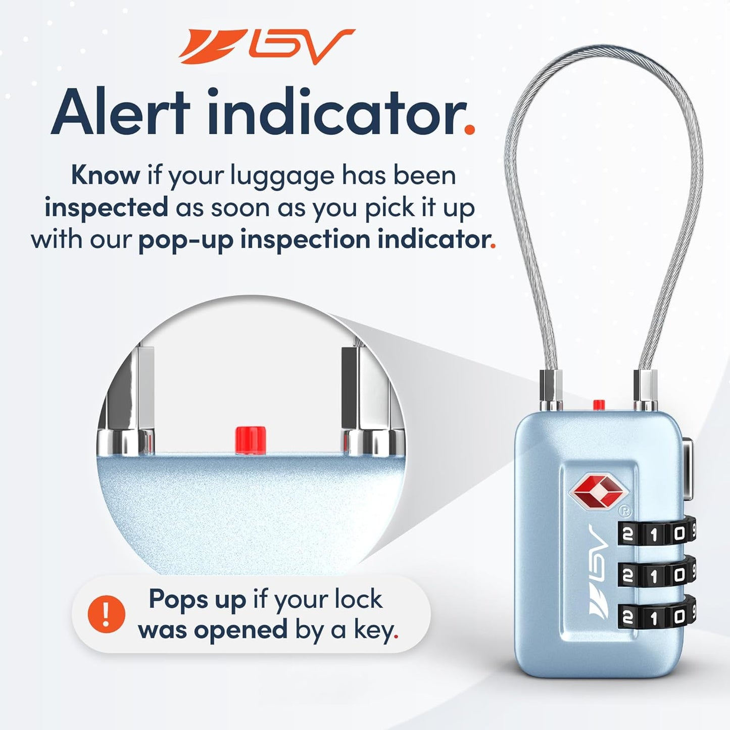 TSA Accepted Luggage Travel Lock, Set-Your-Own Combination Lock for School Gym Locker, Luggage Suitcase Baggage Locks, Filing Cabinets, Toolbox, Case (Arctic Blue, 4 Pack)