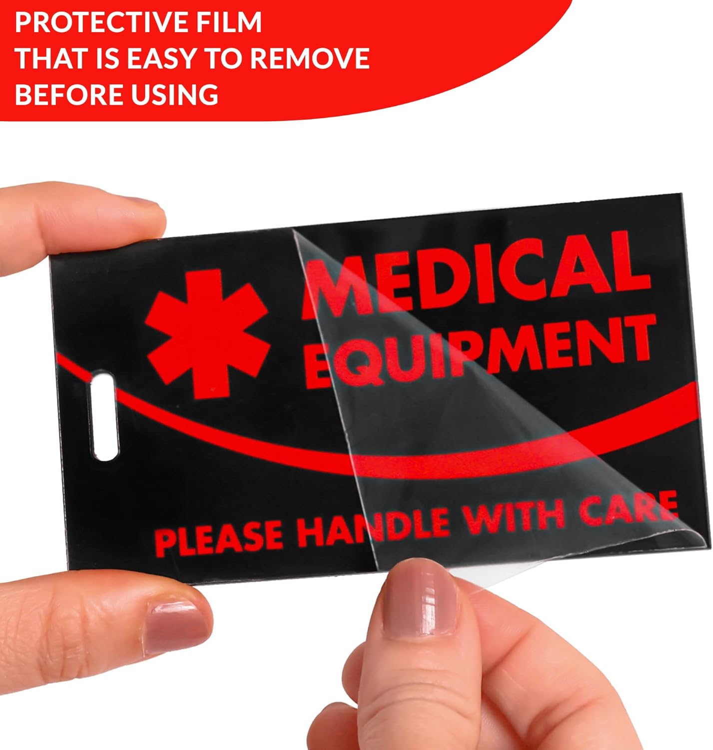 Medical Equipment ID Identification Luggage Tags | Black and Red | Medical Alert | Carry-On Respiratory Devices | Travel Supplies | Bag Tag | Luggage Gift