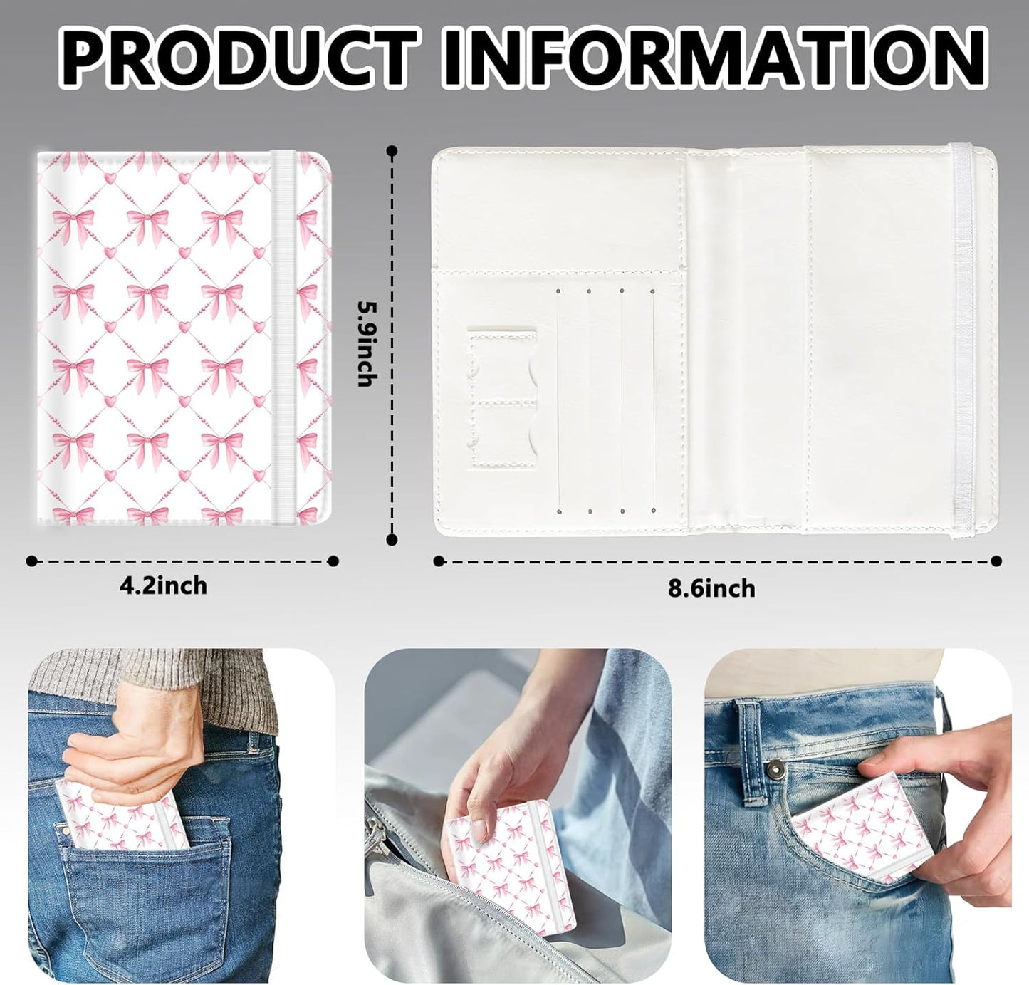 Passport Holder for Travel, Cute Passport Cover for Women Men, Waterproof PU Leather Rfid Blocking Passport Wallet with Credit Card Case for Travel Family, Boys Girls Travel Essentials