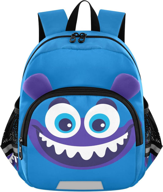 Kids Backpack for Boys Girls Toddler Bags Mini Backpacks Bookbag Monster Blue Child 3-6 Preschool