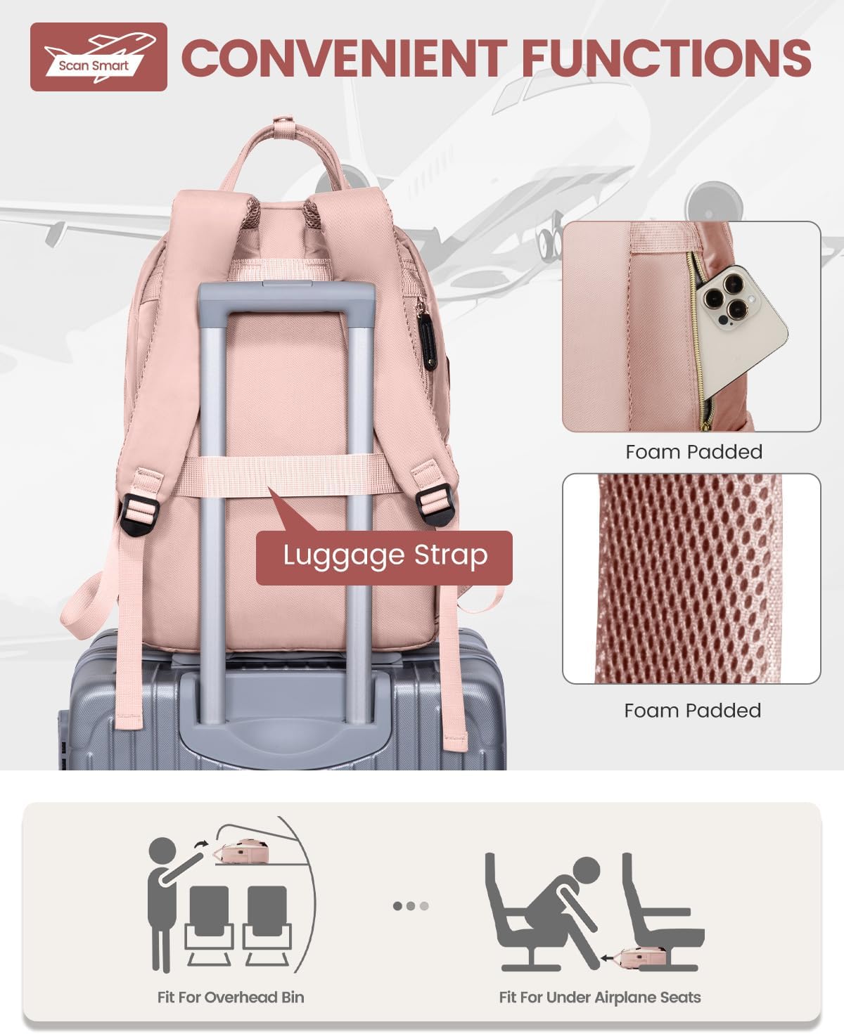 LOVEVOOK Backpack for Women,Laptop Backpack Women,Fits 15.6 Inch Laptop Bag,School