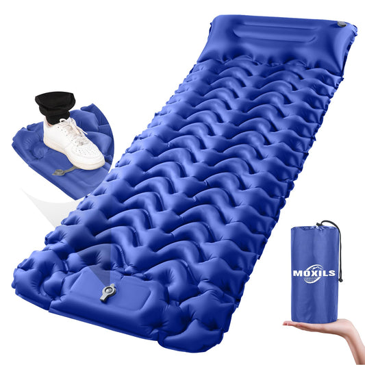 MOXILS Sleeping Pad, Ultralight Inflatable Sleeping Pad for Camping, Built-in Pump, Ultimate for