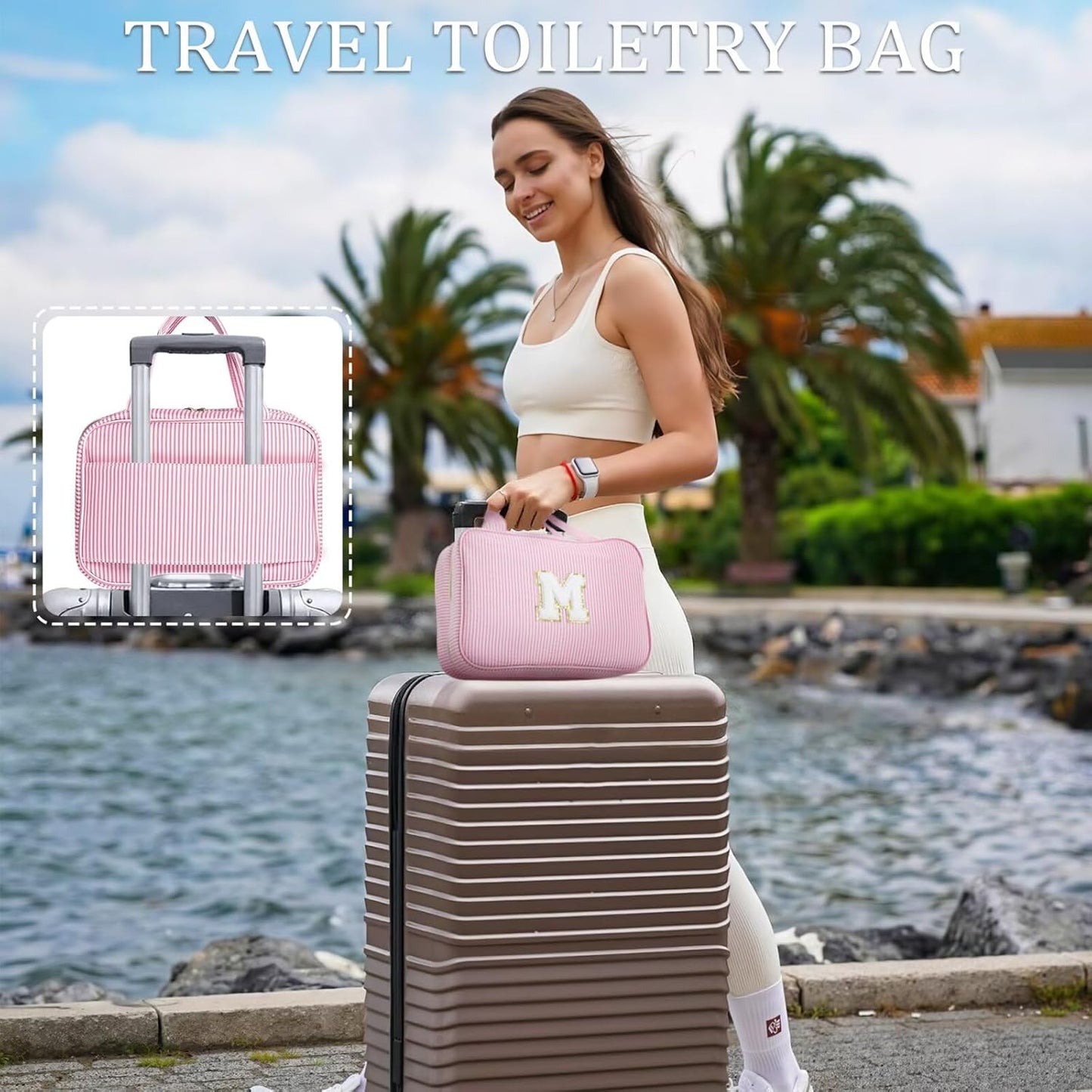 YOOLIFE Travel Toiletry Bag Makeup Bag - Hanging Toiletry Bag for Women, Portable Toiletries Travel