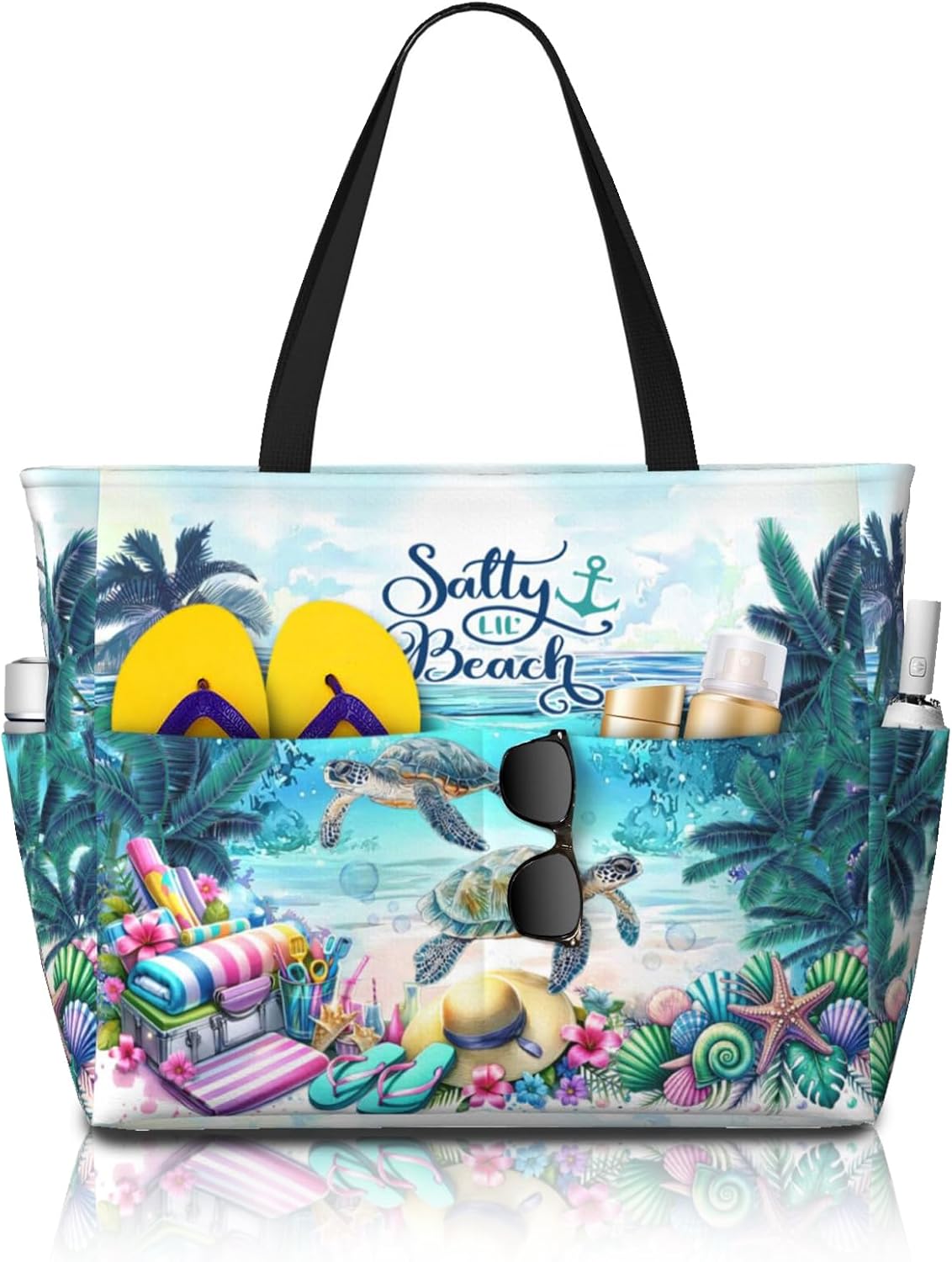 Large Beach Tote Bag Beach Bag Waterproof Sandproof Lightweight Women Tote