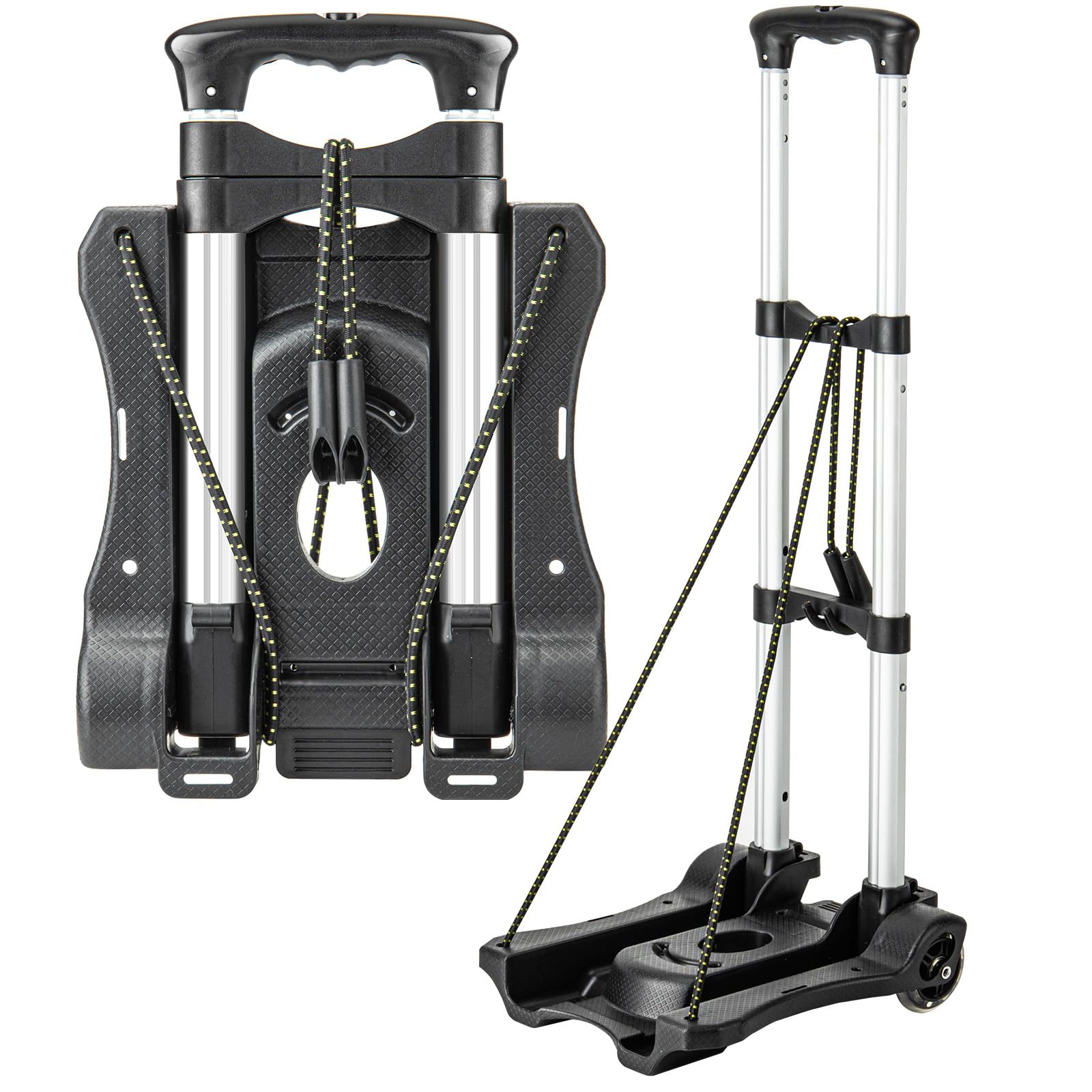 Vsaikeo Small Folding Hand Truck Dolly with 2 Wheels, Foldable Luggage Cart