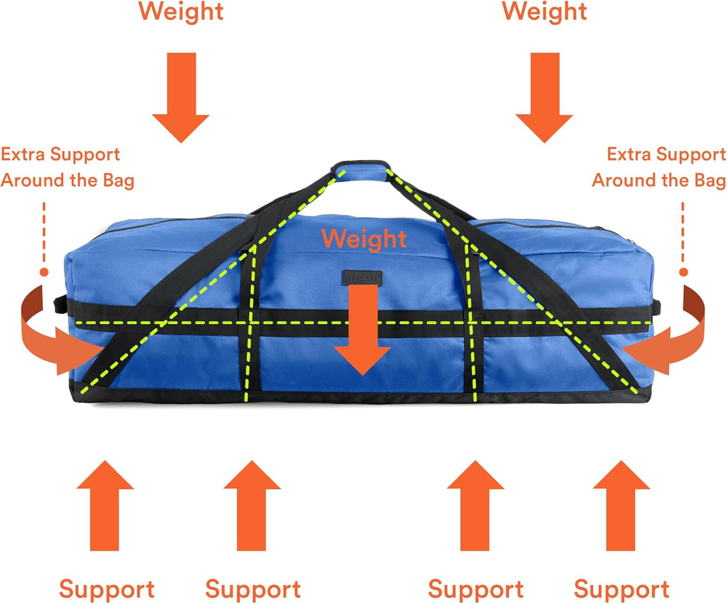Fitdom 106L 45" Heavy Duty Extra Large Duffle with Upgrade Zipper, Durable & Water Resistant. Perfect as Camping Travel Storage Tent Storage Sports Equipment Bag For Coaches & More
