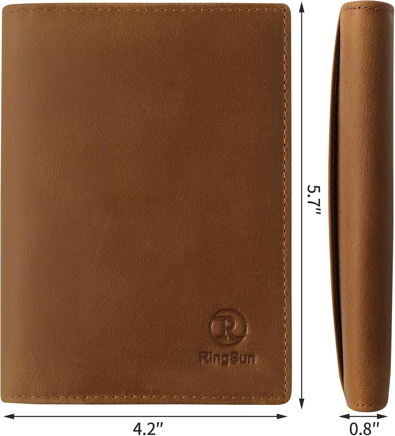 Genuine Leather Passport Cover for Men & Women, RFID Blocking Travel Wallet with Family Storage Capacity (Bourbon Brown)