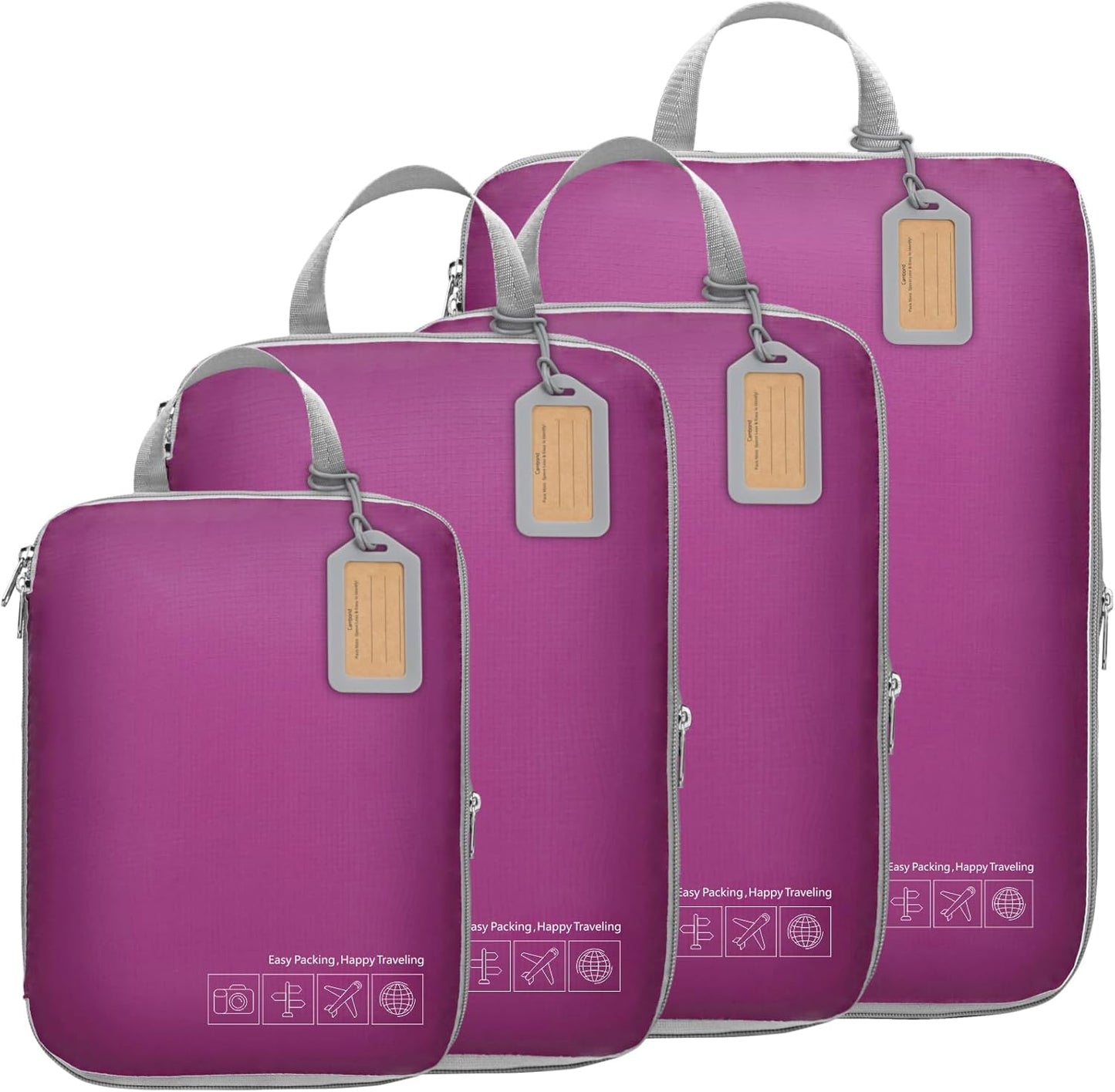 Cambond Compression Packing Cubes for Travel Women - Travel Bags Luggage Organizers Travel Essentials Compression Cubes for Travel Carry on Suitcases Organizer