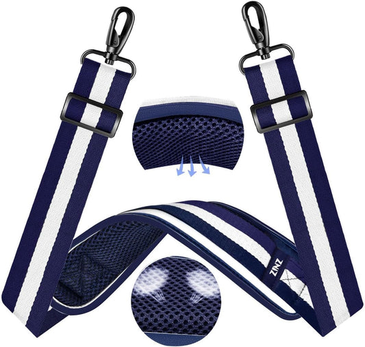 ZINZ 60" Universal Strap with Ultra-thick Fixed Breathable Pad - Adjustable Heavy-duty Shoulder Strap for Laptop, Crossbody Luggage, Gym Bag, Camera Bag and More - TW01B06
