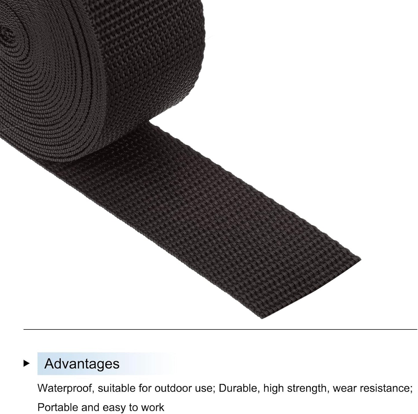 MECCANIXITY Lightweight Polypropylene Webbing Strap 1 1/2" 5 Yard Backpack Strapping Band Coffee for Outdoor Luggage Cargo Straps