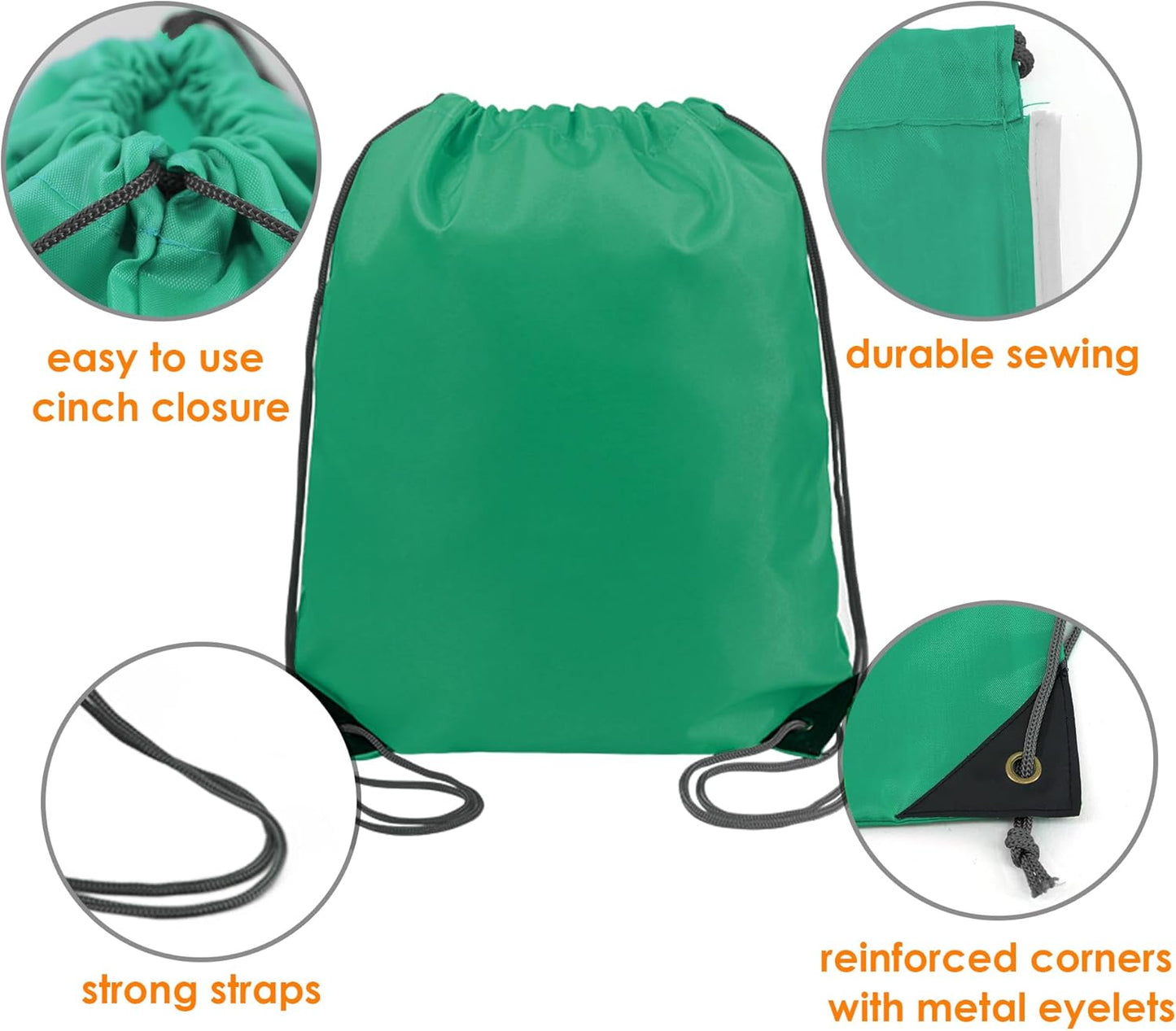 BeeGreen Drawstring Backpack Bags 20,30,50 Packs Reflective String Bags for Gym Sport Trip Cinch Sack DIY for Women Men