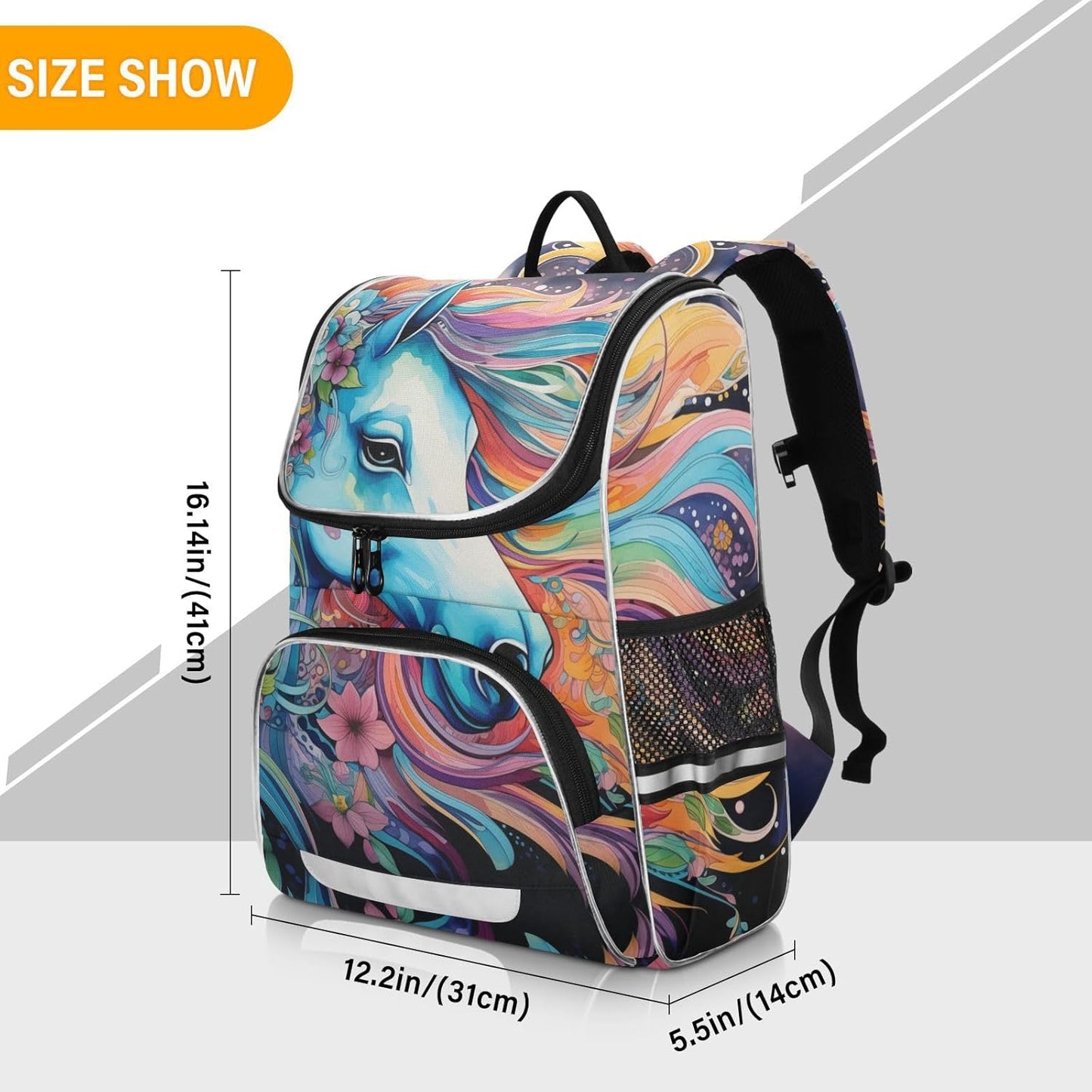 Ethnic Horse Cute Backpack For Girls Kids Backpack Boys Teen School Bag Bookbag Travel Daypacks